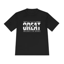 Collection of Inspirational Unisex Moisture Wicking Tee - 'Born Great' Design in a gallery layout