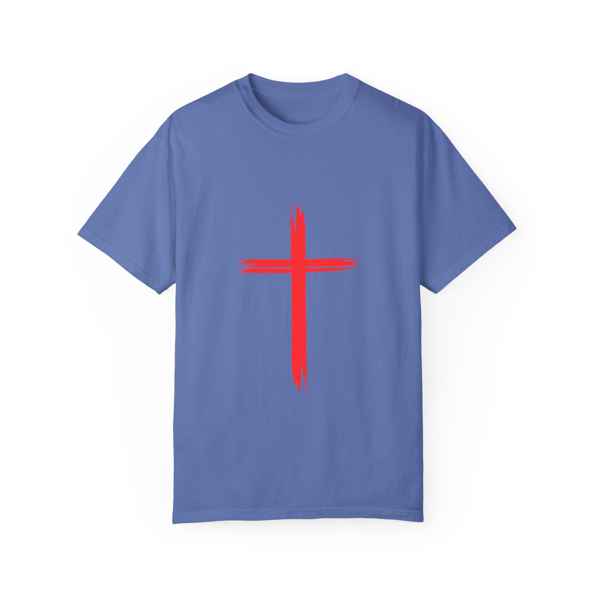 Collection of Faith & Love Graphic T-Shirt - Unisex Garment-Dyed with Cross and 316 Heart Design in a gallery layout