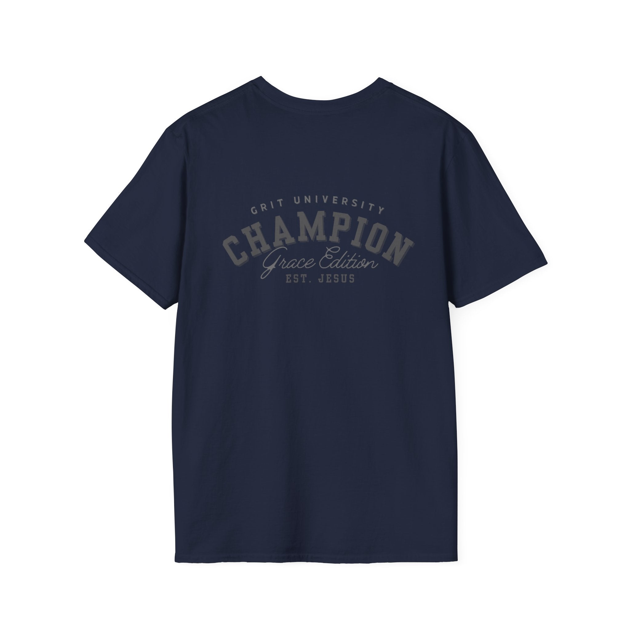 Collection of Christian Champion T-Shirt, Inspirational Tee, Faith Apparel, Gift for Believers, Grace Edition, Everyday Wear in a gallery layout