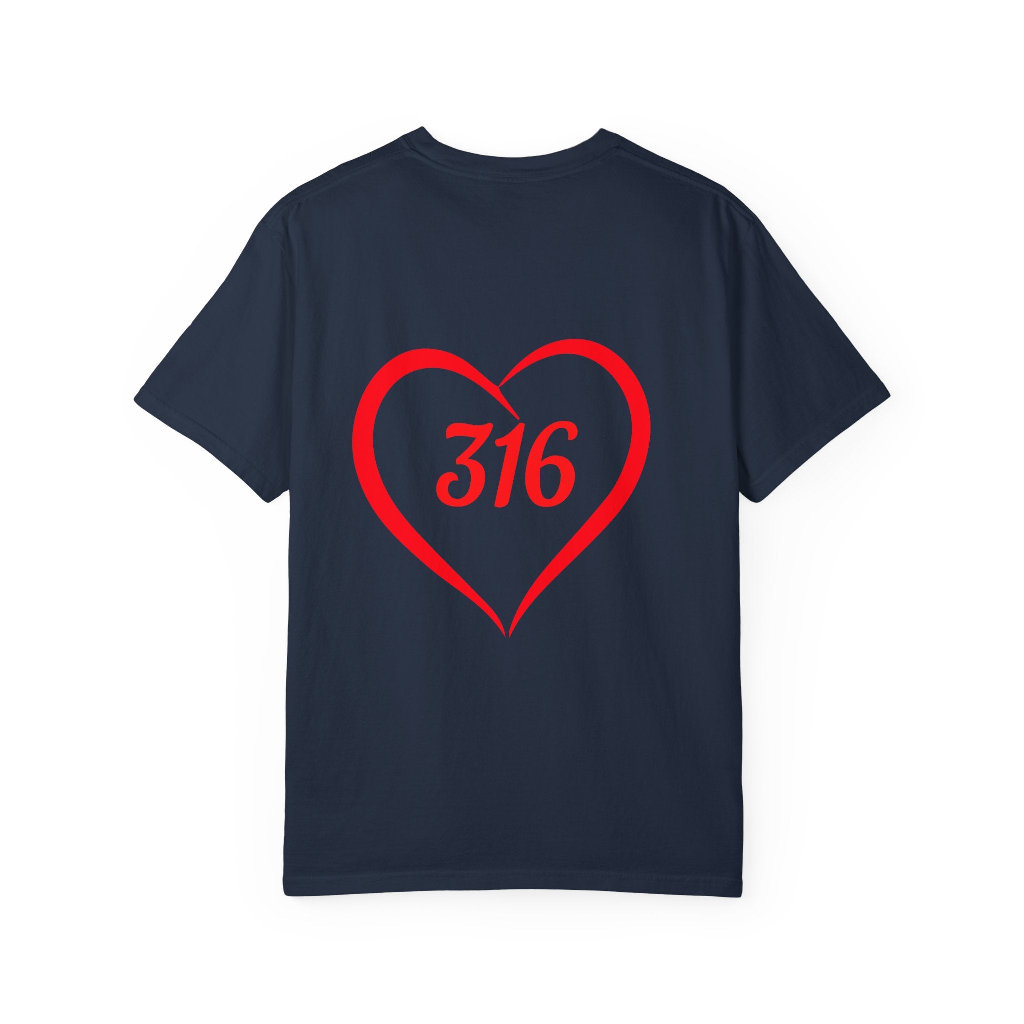 Collection of Faith & Love Graphic T-Shirt - Unisex Garment-Dyed with Cross and 316 Heart Design in a gallery layout