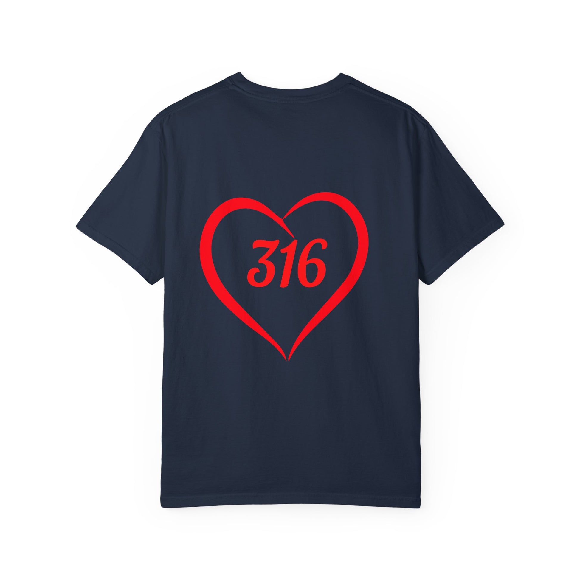 Faith & Love Graphic T-Shirt - Unisex Garment-Dyed with Cross and 316 Heart Design