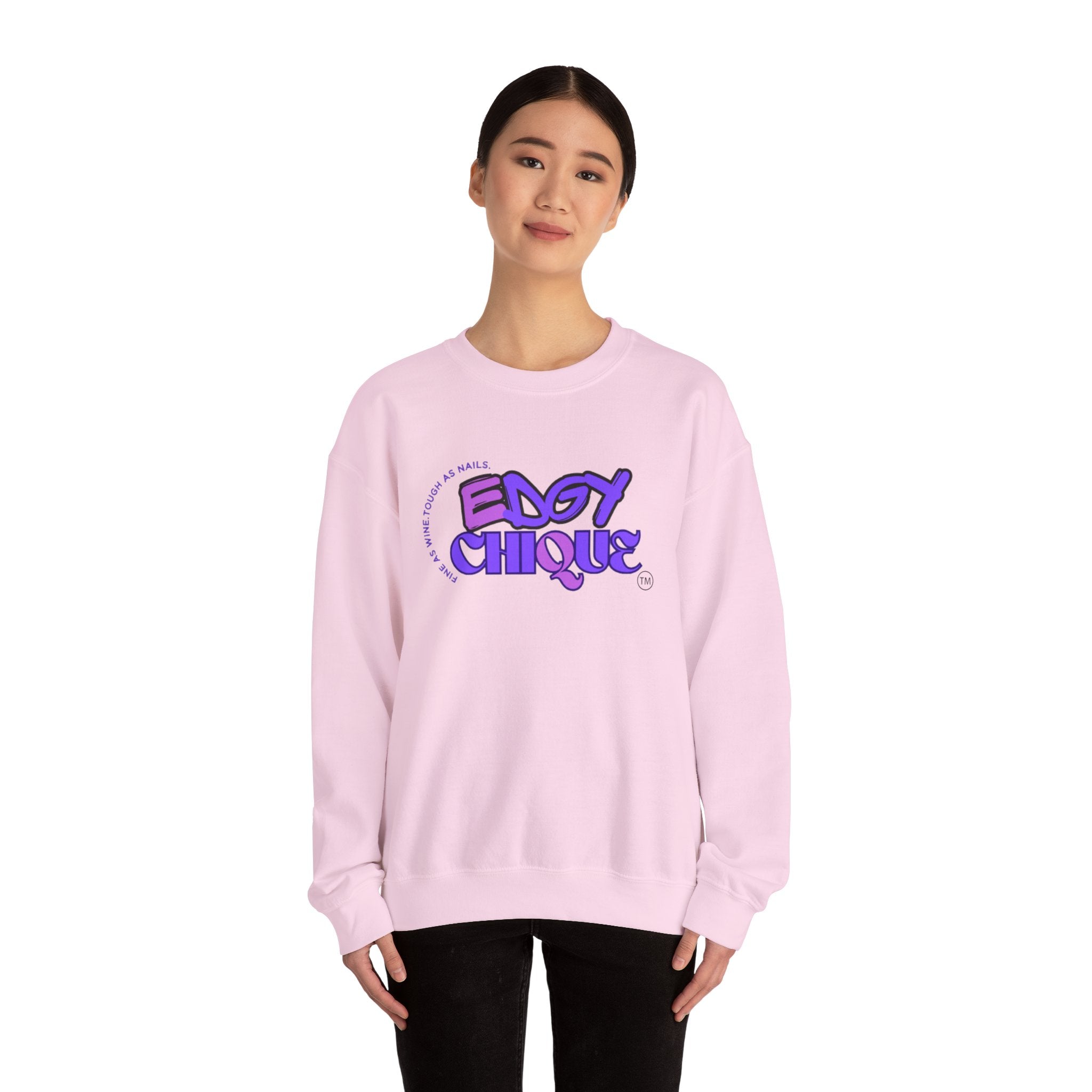 Collection of Edgy Chique Crewneck Sweatshirt - Trendy Design for Confident Women in a gallery layout
