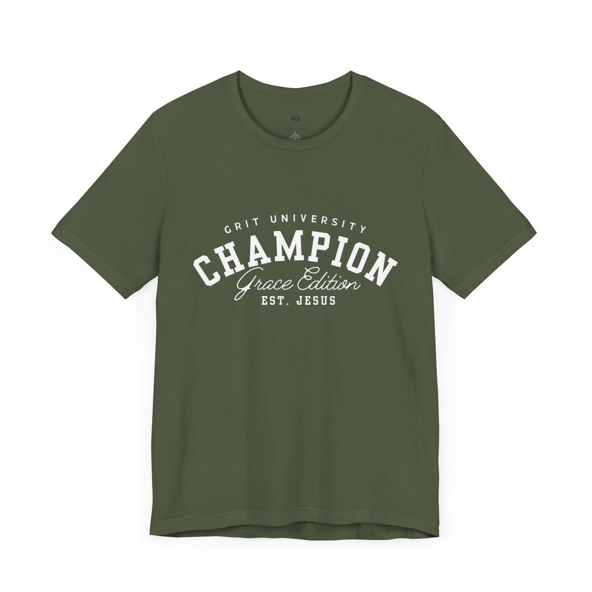 Collection of Champion Spirit Unisex Tee, Motivational T-Shirt for Everyday Wear, Ideal for College Students, Athletes, Gift for Graduates in a gallery layout