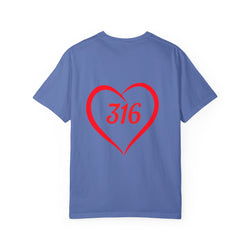 Collection of Faith & Love Graphic T-Shirt - Unisex Garment-Dyed with Cross and 316 Heart Design in a gallery layout