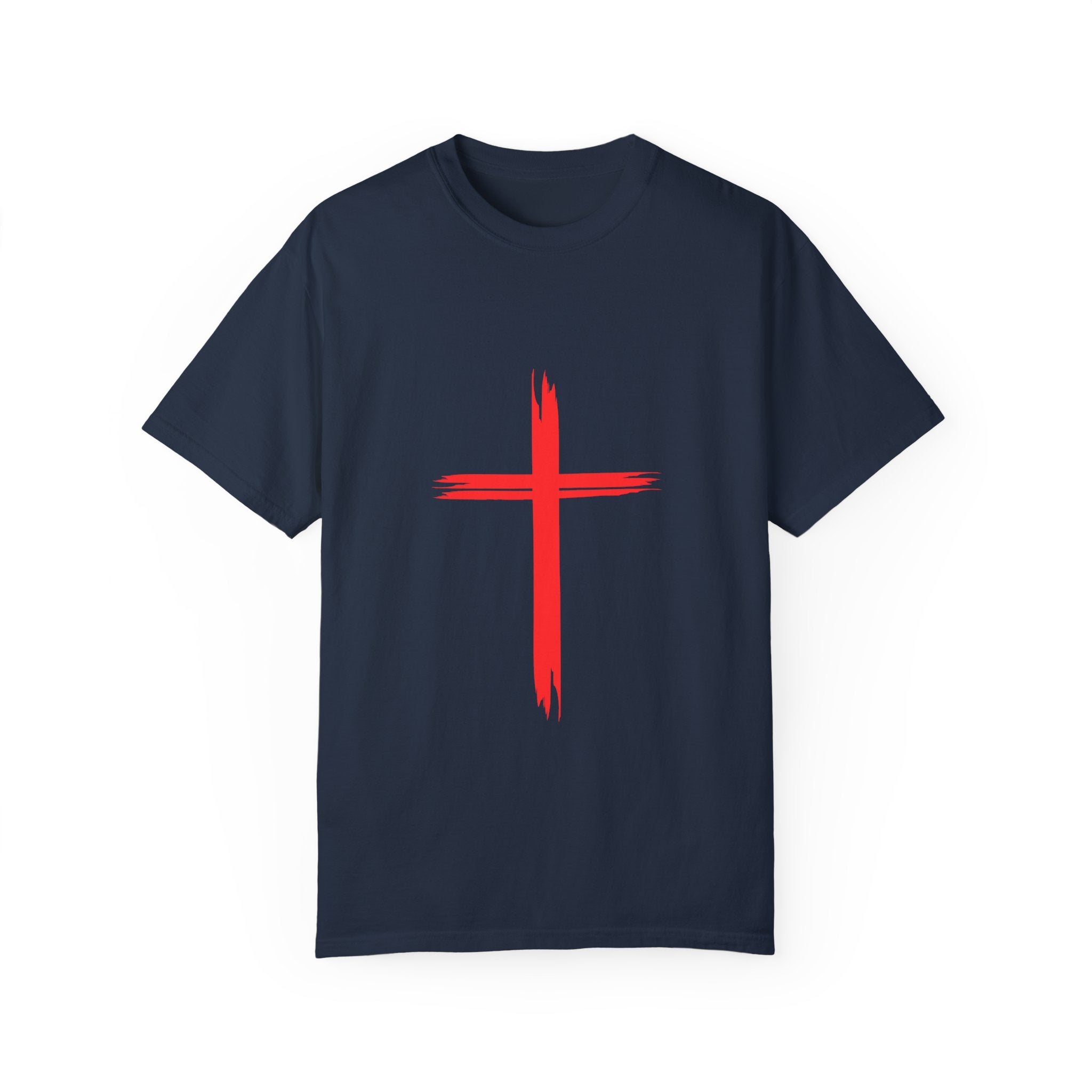 Collection of Faith & Love Graphic T-Shirt - Unisex Garment-Dyed with Cross and 316 Heart Design in a gallery layout