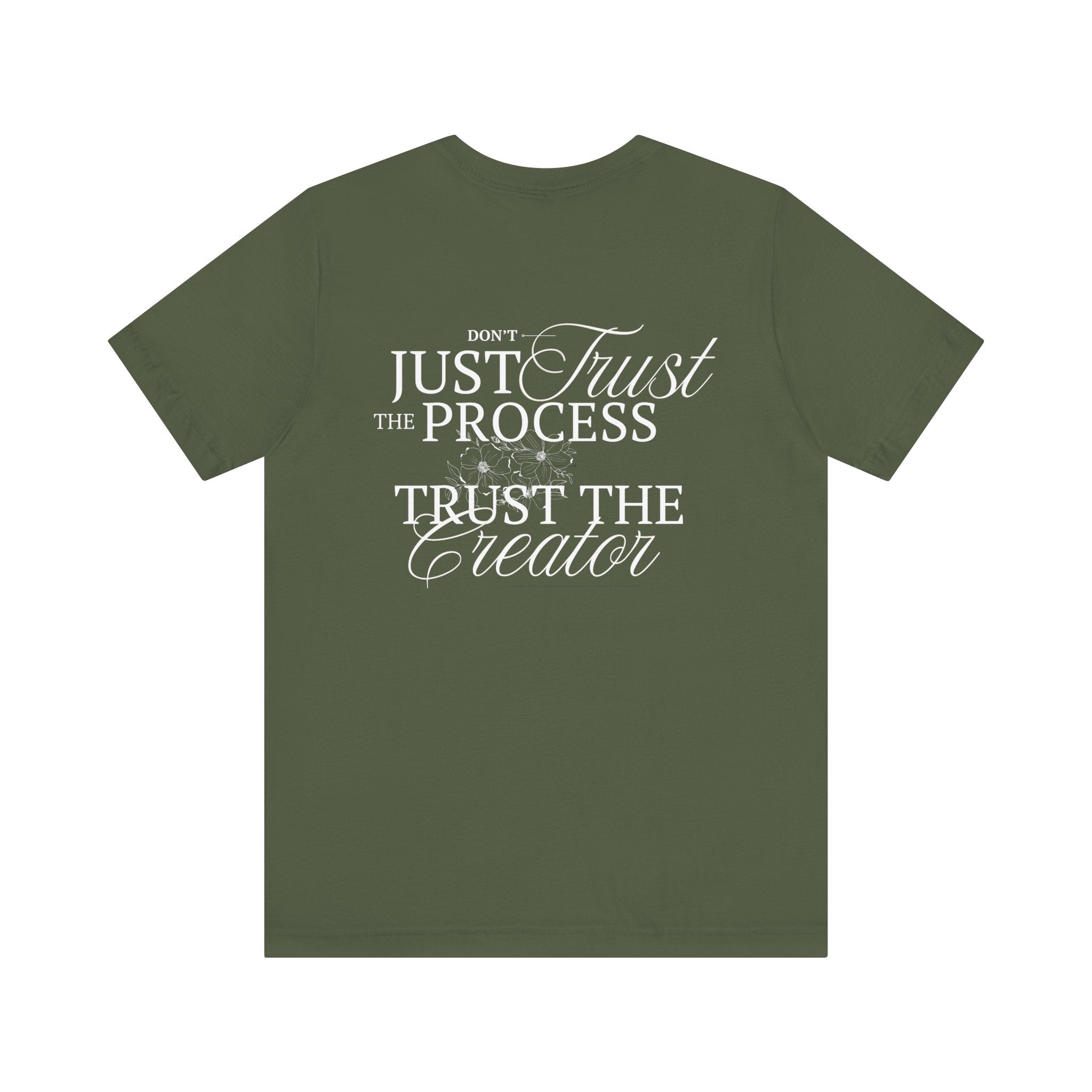 Collection of Women's Edition Inspirational Trust the Creator Tee, Motivational Shirt, Gift for Creatives, Unisex Graphic Tee, Relaxed Fit Everyday Wear in a gallery layout