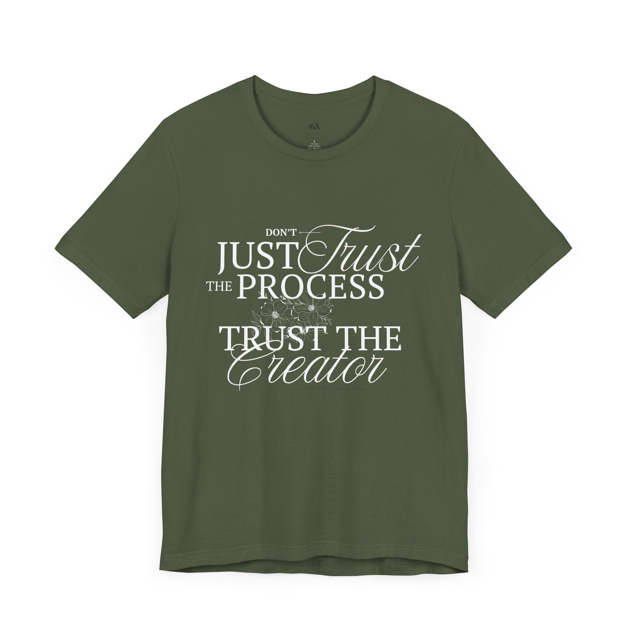 Collection of Women's Edition Inspirational Trust the Creator Tee, Motivational Shirt, Gift for Creatives, Unisex Graphic Tee, Relaxed Fit Everyday Wear in a gallery layout