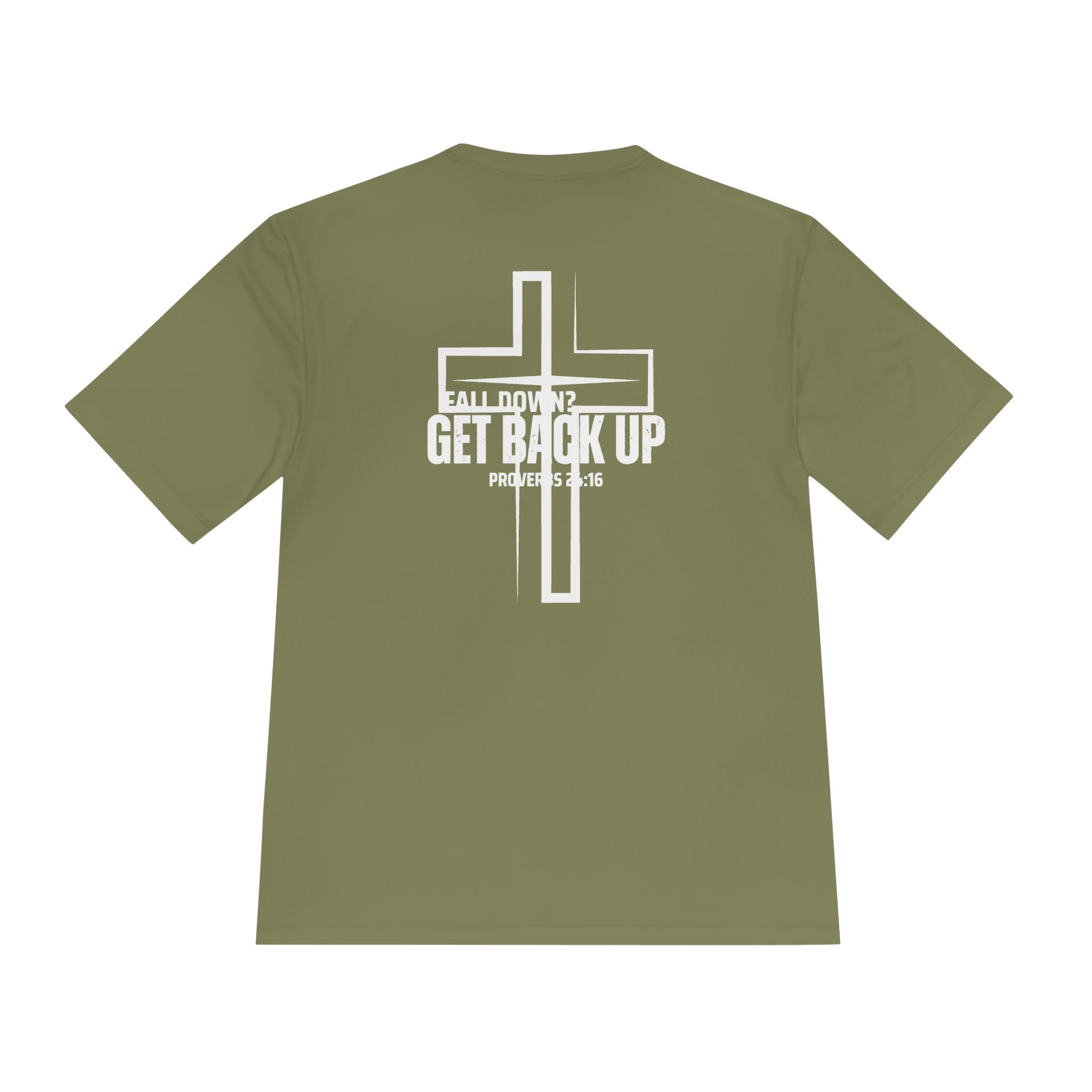 Collection of Unisex Moisture Wicking Tee - 'Get Back Up' Inspirational Christian Shirt in a gallery layout