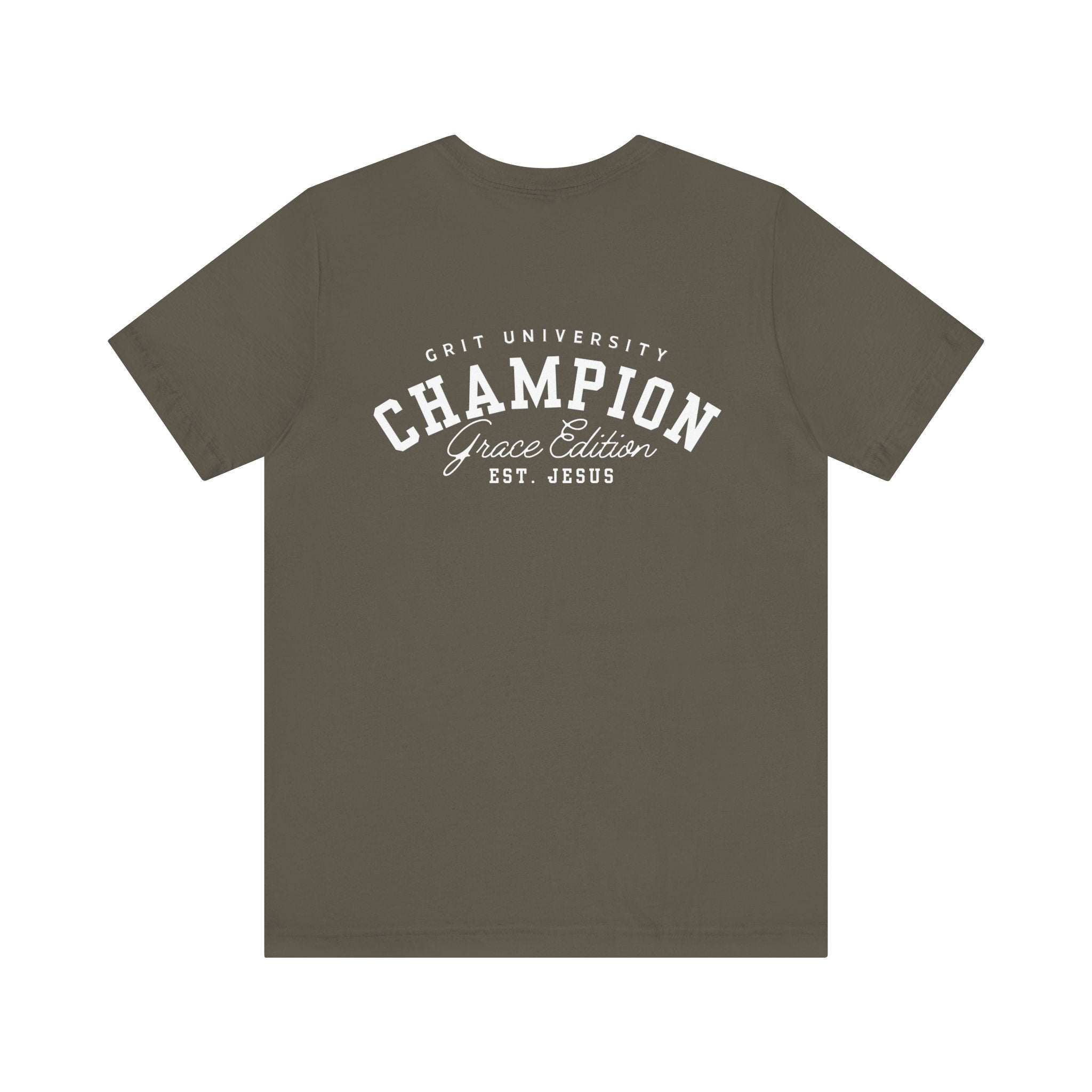 Collection of Champion Spirit Unisex Tee, Motivational T-Shirt for Everyday Wear, Ideal for College Students, Athletes, Gift for Graduates in a gallery layout