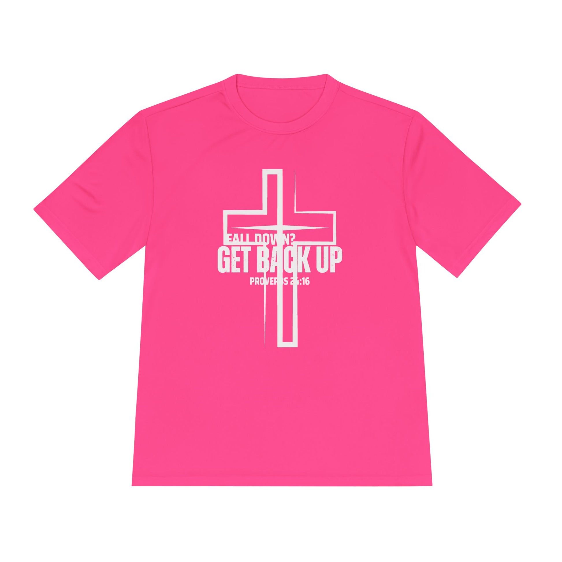 Unisex Moisture Wicking Tee - 'Get Back Up' Inspirational Christian Shirt