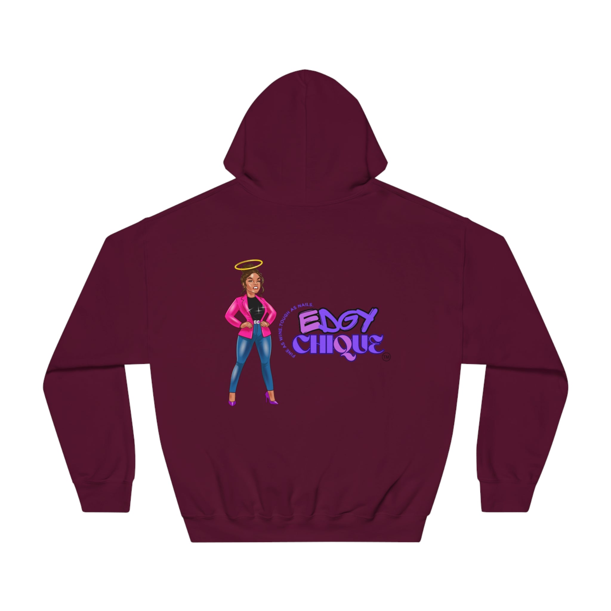 Collection of Edgy Chic Unisex Hooded Sweatshirt - Trendy Graphic Design for Fashion Lovers in a gallery layout