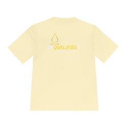 Collection of Unisex Moisture Wicking Tee - 'UNQUALIFIED?' Performance Shirt for Athletes in a gallery layout