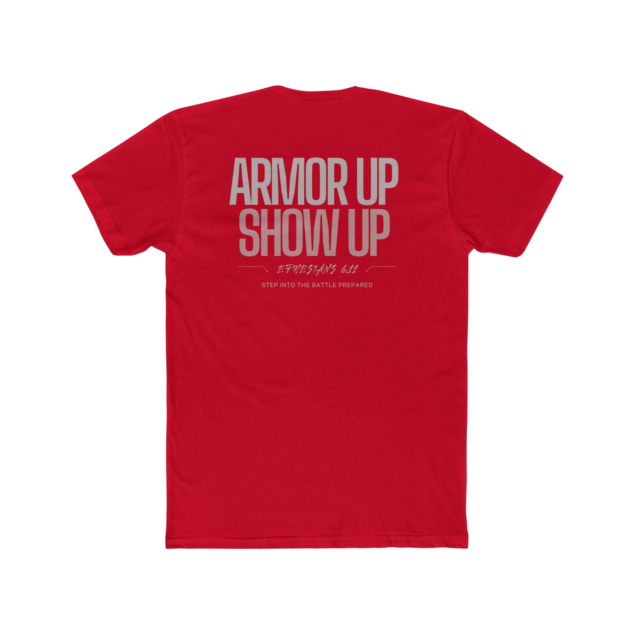 Collection of Motivational Unisex Tee - "Armor Up Show Up" - Inspirational Shirt, Everyday Wear, Gifts for Fitness Enthusiasts, Self-Care, Casual Outfit in a gallery layout