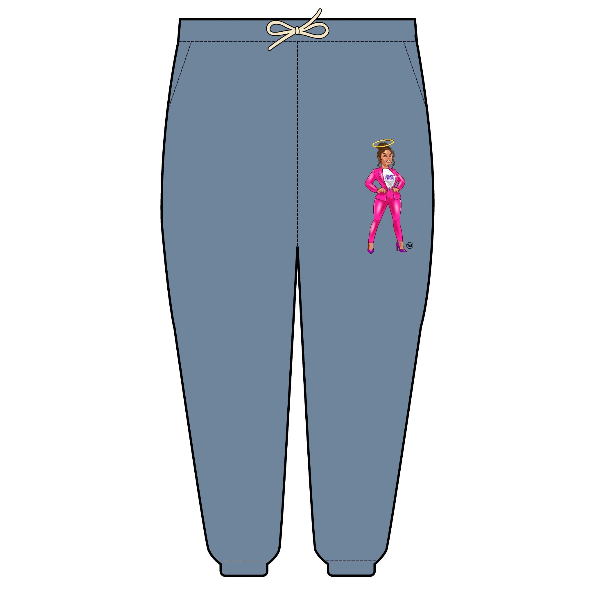 Collection of Edgy Chique Angel Icon Unisex Lightweight Fleece Sweatpants in a gallery layout