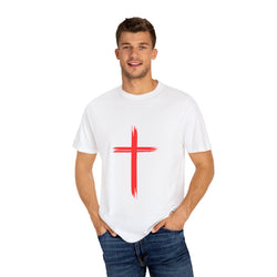 Collection of Faith & Love Graphic T-Shirt - Unisex Garment-Dyed with Cross and 316 Heart Design in a gallery layout
