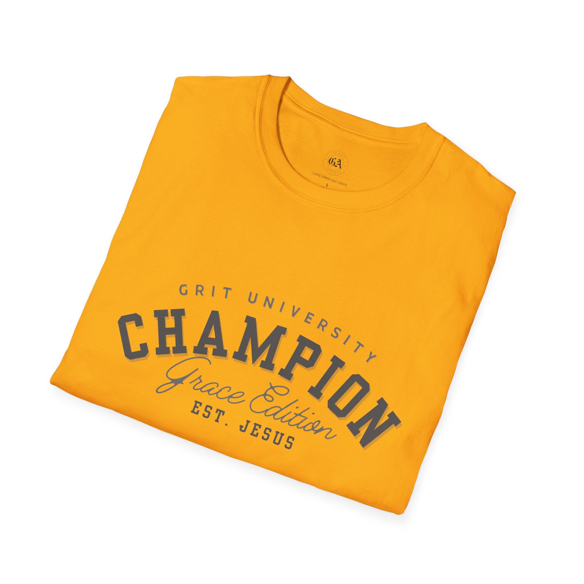 Collection of Christian Champion T-Shirt, Inspirational Tee, Faith Apparel, Gift for Believers, Grace Edition, Everyday Wear in a gallery layout