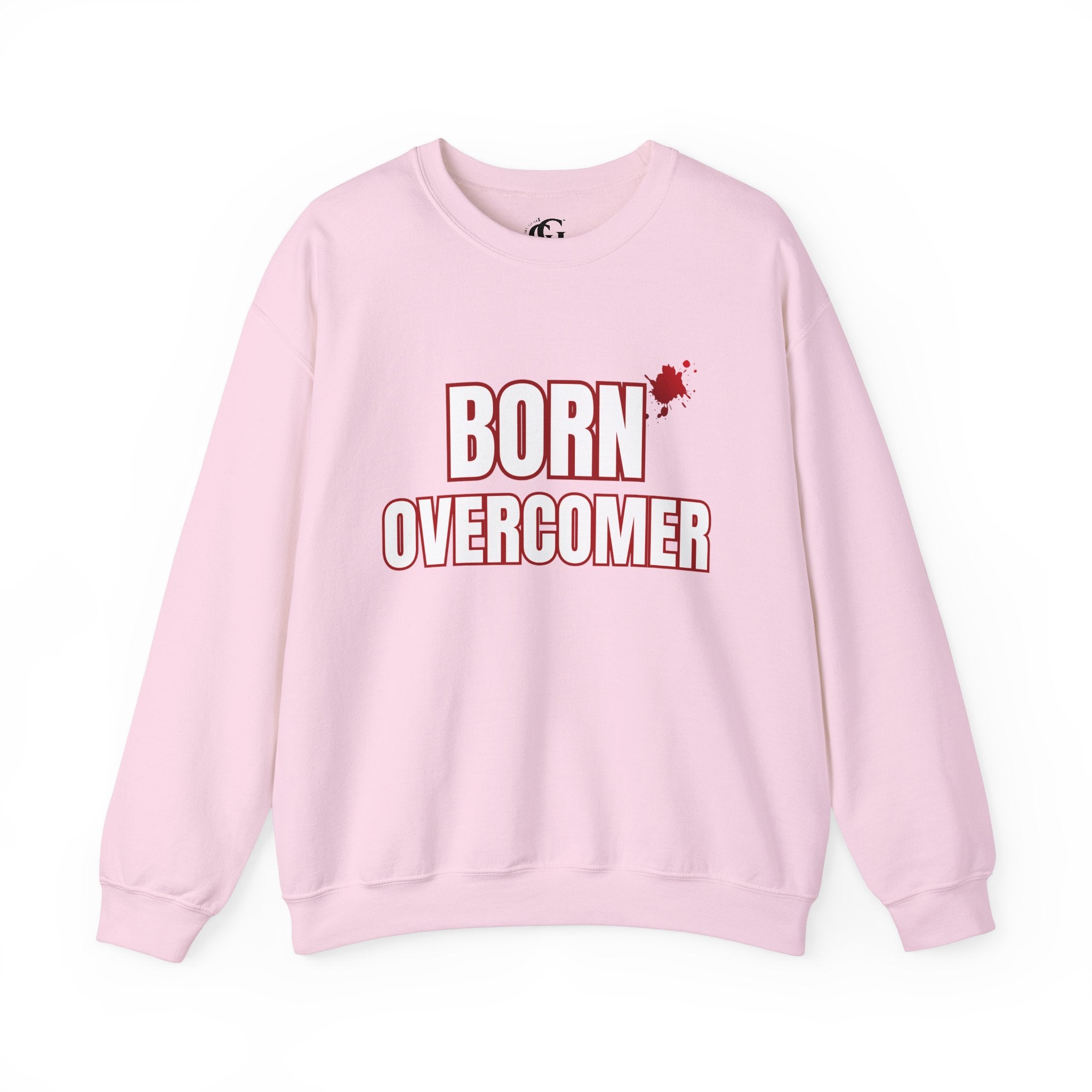 Collection of Born Overcomer Unisex Heavy Crewneck Sweatshirt - Motivational Casual Wear in a gallery layout