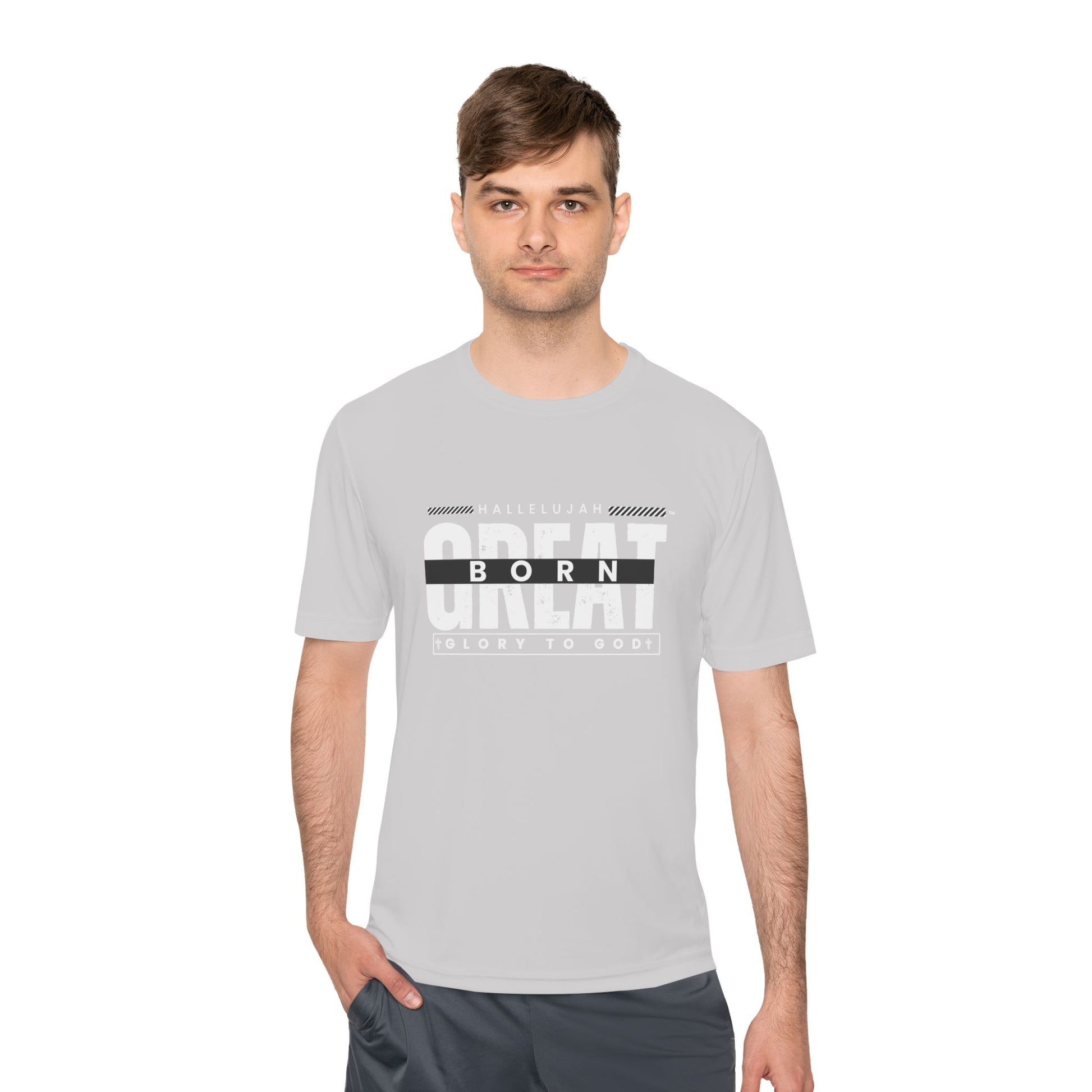 Inspirational Unisex Moisture Wicking Tee - 'Born Great' Design