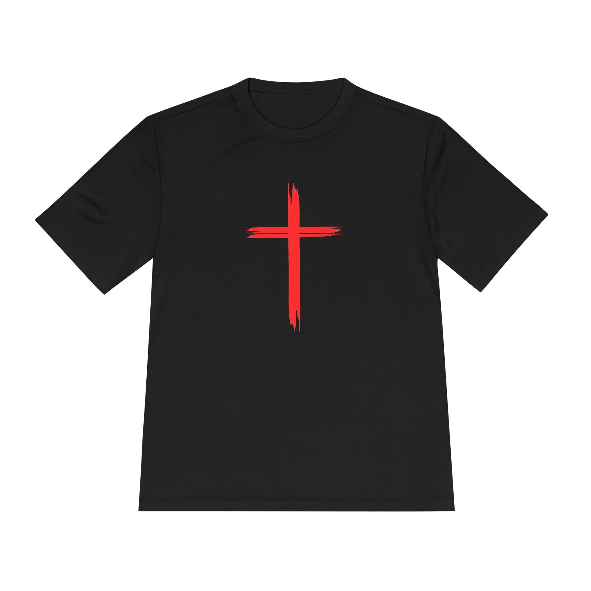 Unisex Moisture Wicking Tee - Cross and Heart 316 Design