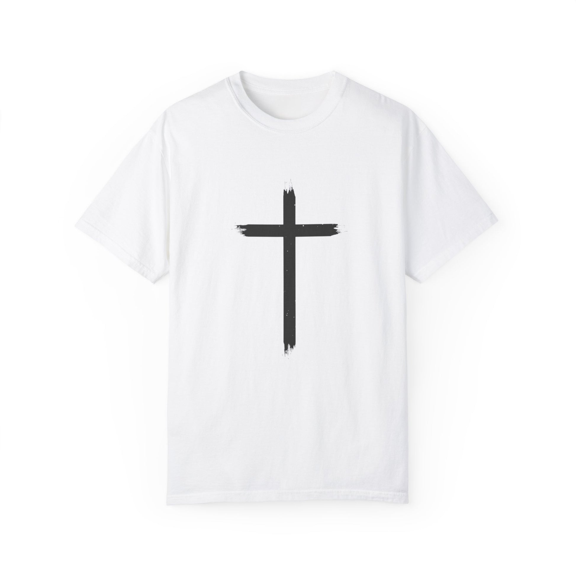 Unisex Garment-Dyed T-Shirt with Cross Design - Faith-Inspired Apparel
