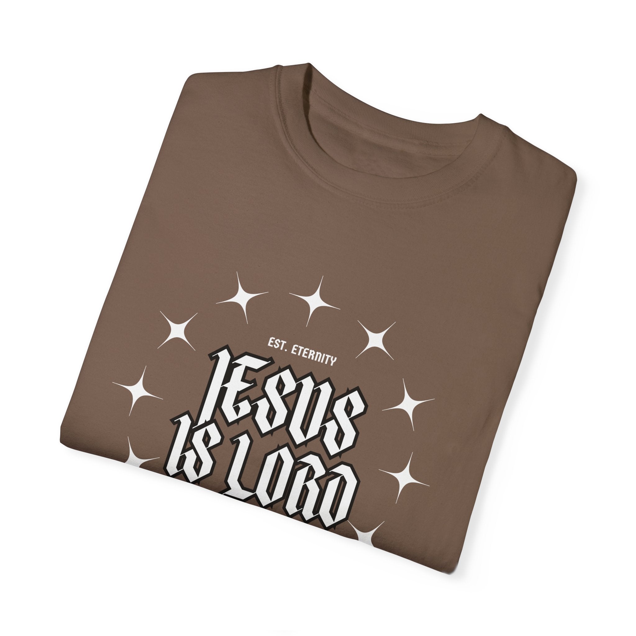Collection of Jesus Is Lord Unisex Garment-Dyed T-Shirt - Faith-Inspired Apparel in a gallery layout