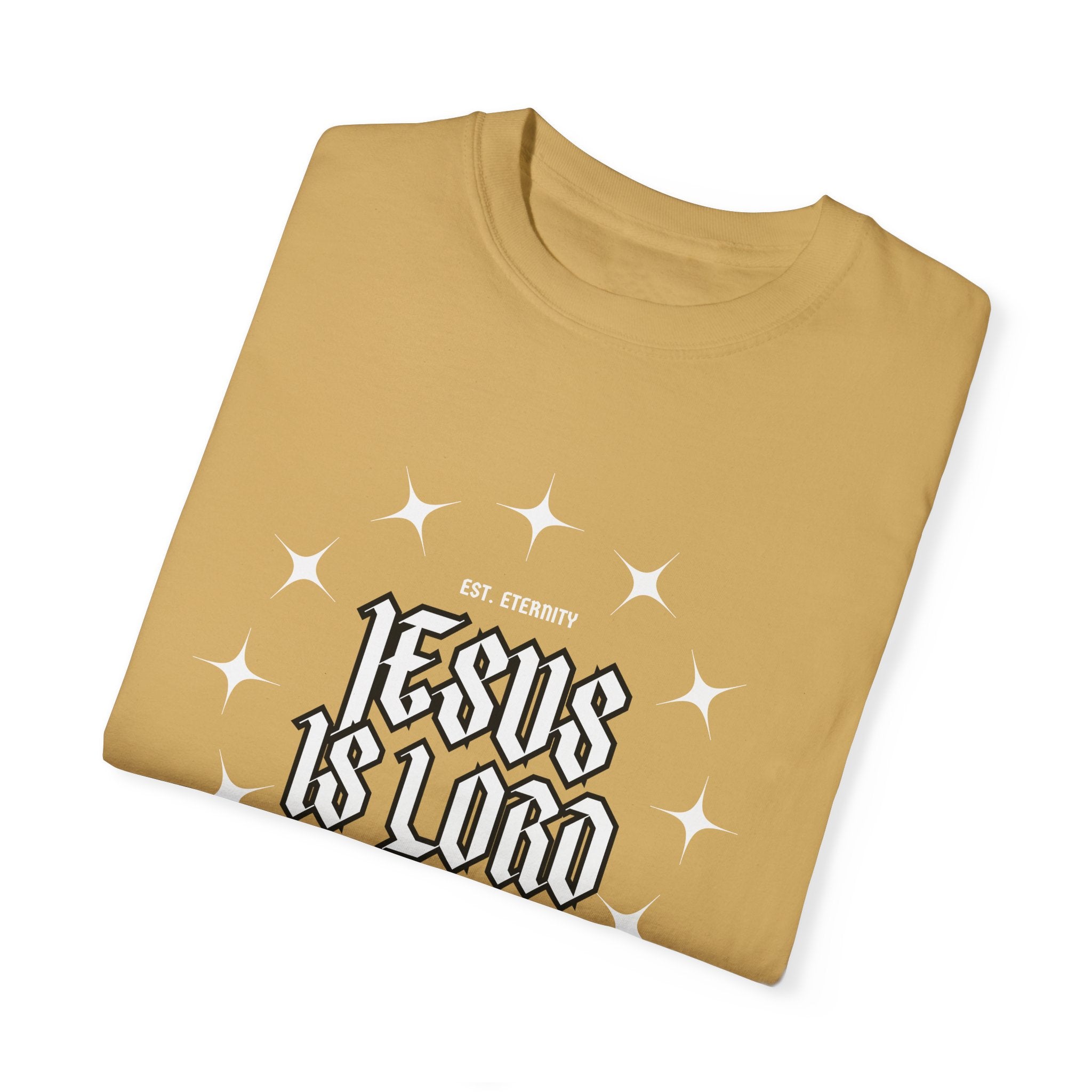 Collection of Jesus Is Lord Unisex Garment-Dyed T-Shirt - Faith-Inspired Apparel in a gallery layout