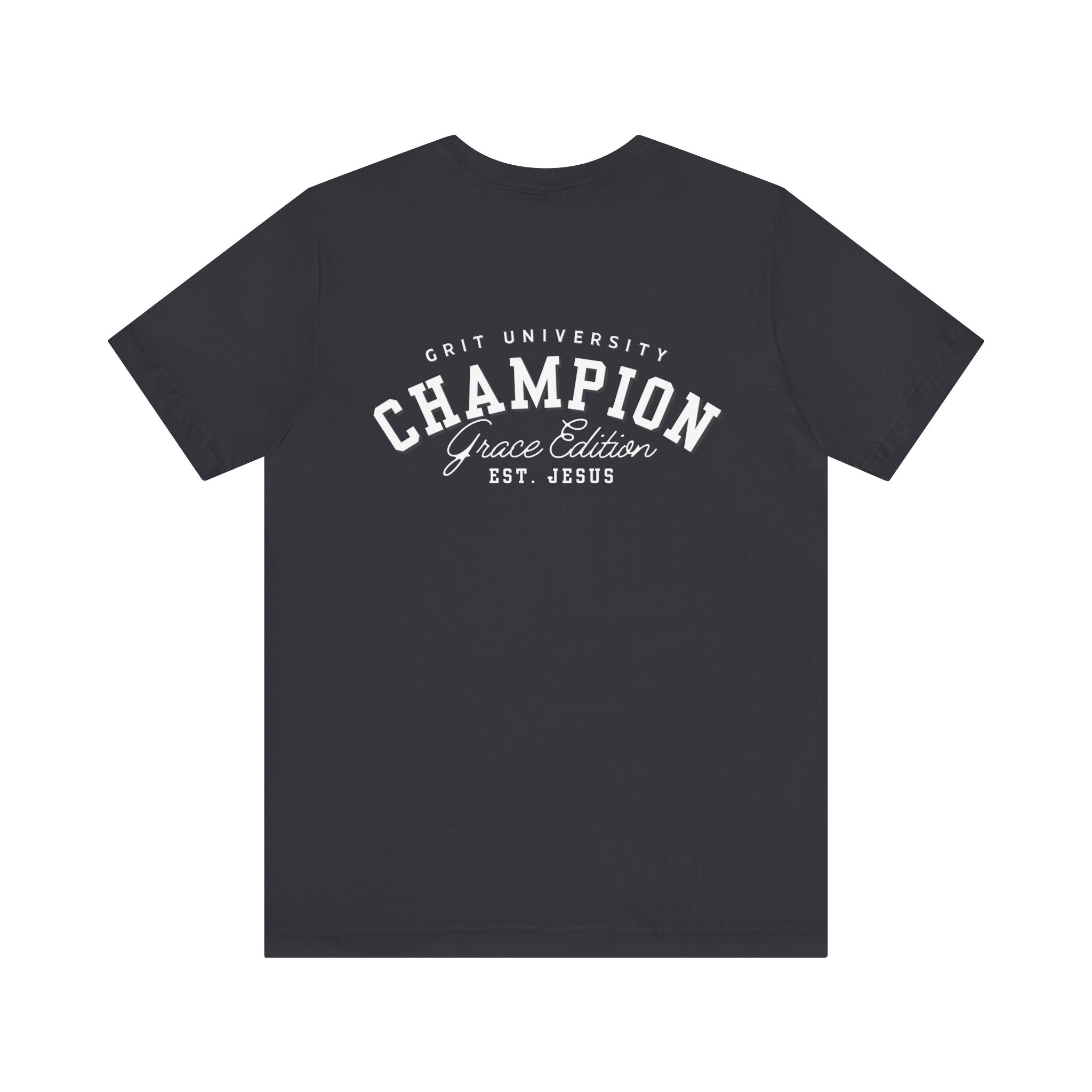 Collection of Champion Spirit Unisex Tee, Motivational T-Shirt for Everyday Wear, Ideal for College Students, Athletes, Gift for Graduates in a gallery layout