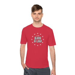 Collection of Unisex Moisture Wicking Tee - 'Jesus is Lord' Inspirational Activewear in a gallery layout