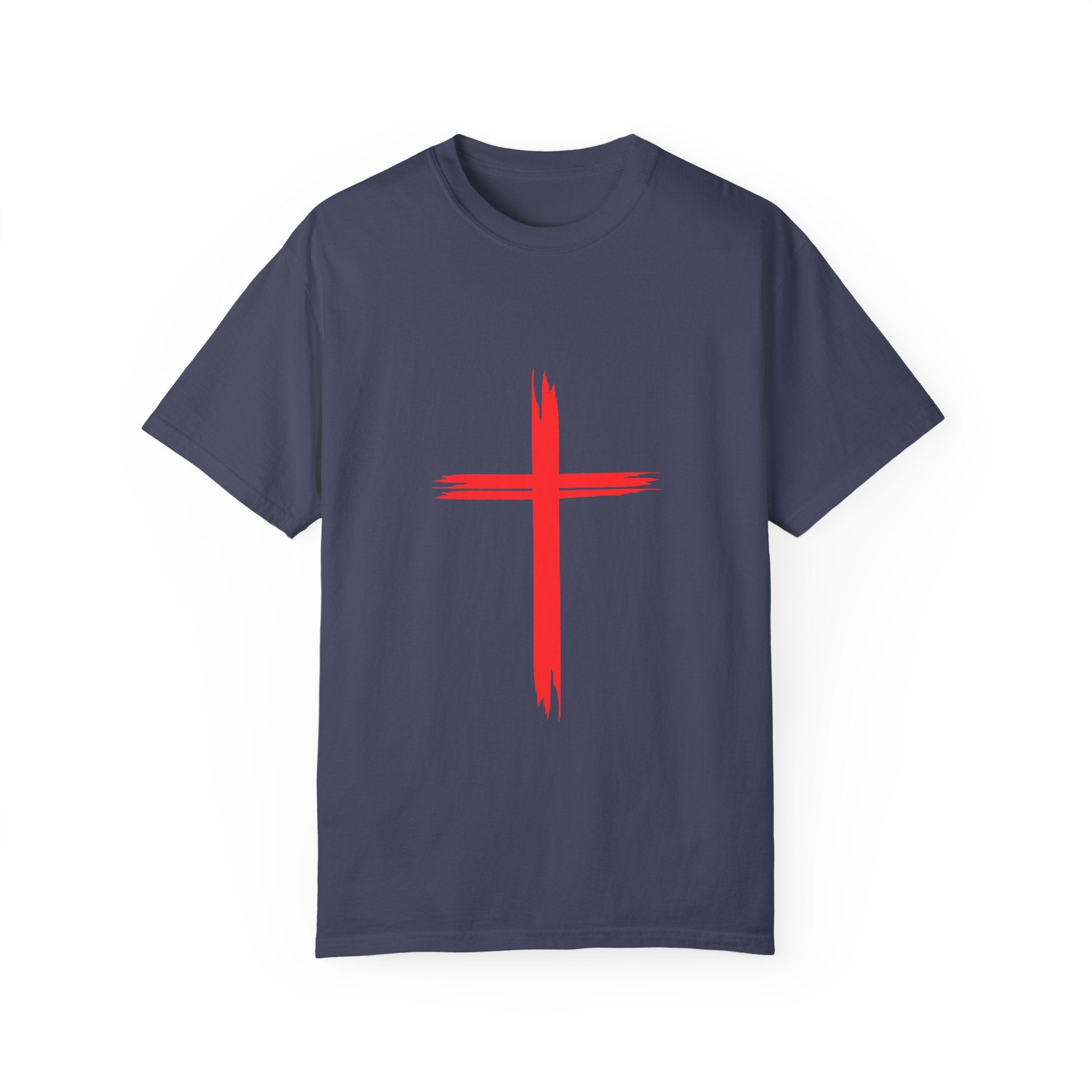 Collection of Faith & Love Graphic T-Shirt - Unisex Garment-Dyed with Cross and 316 Heart Design in a gallery layout