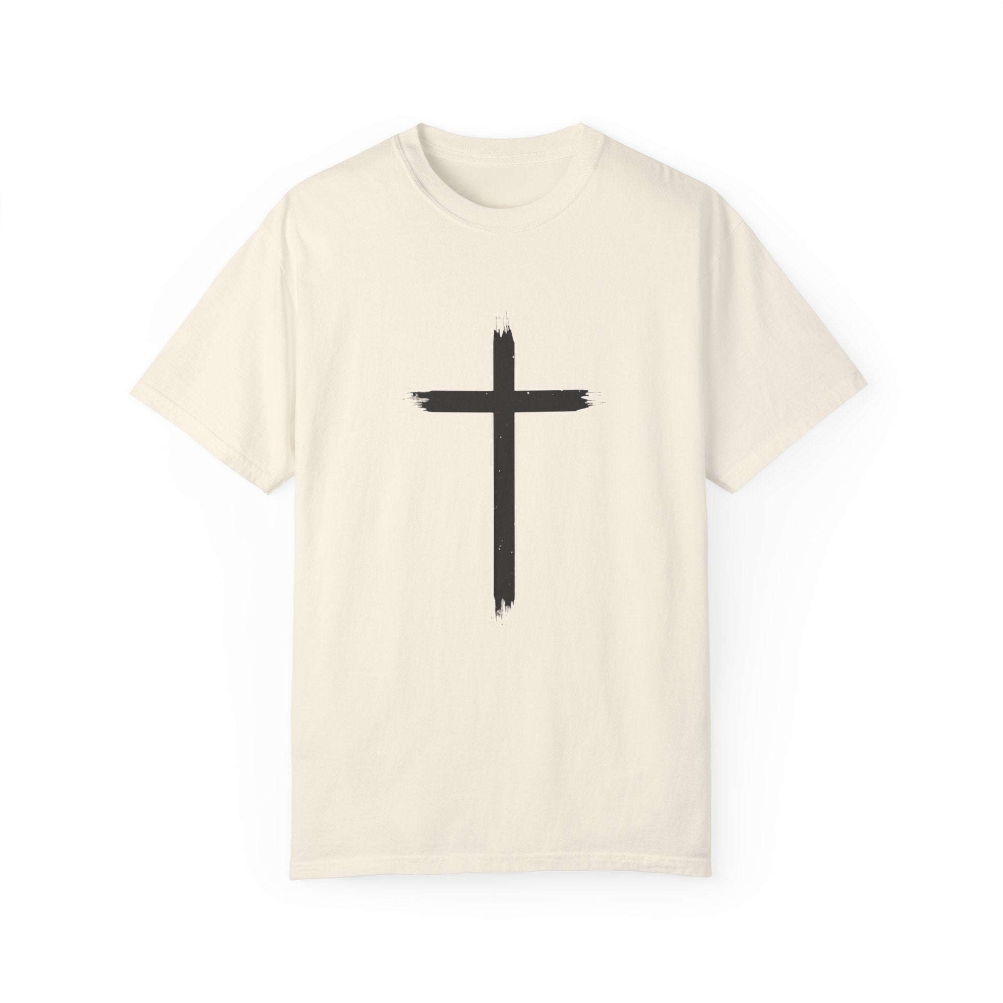 Collection of Unisex Garment-Dyed T-Shirt with Cross Design - Faith-Inspired Apparel in a gallery layout