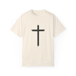 Collection of Unisex Garment-Dyed T-Shirt with Cross Design - Faith-Inspired Apparel in a gallery layout