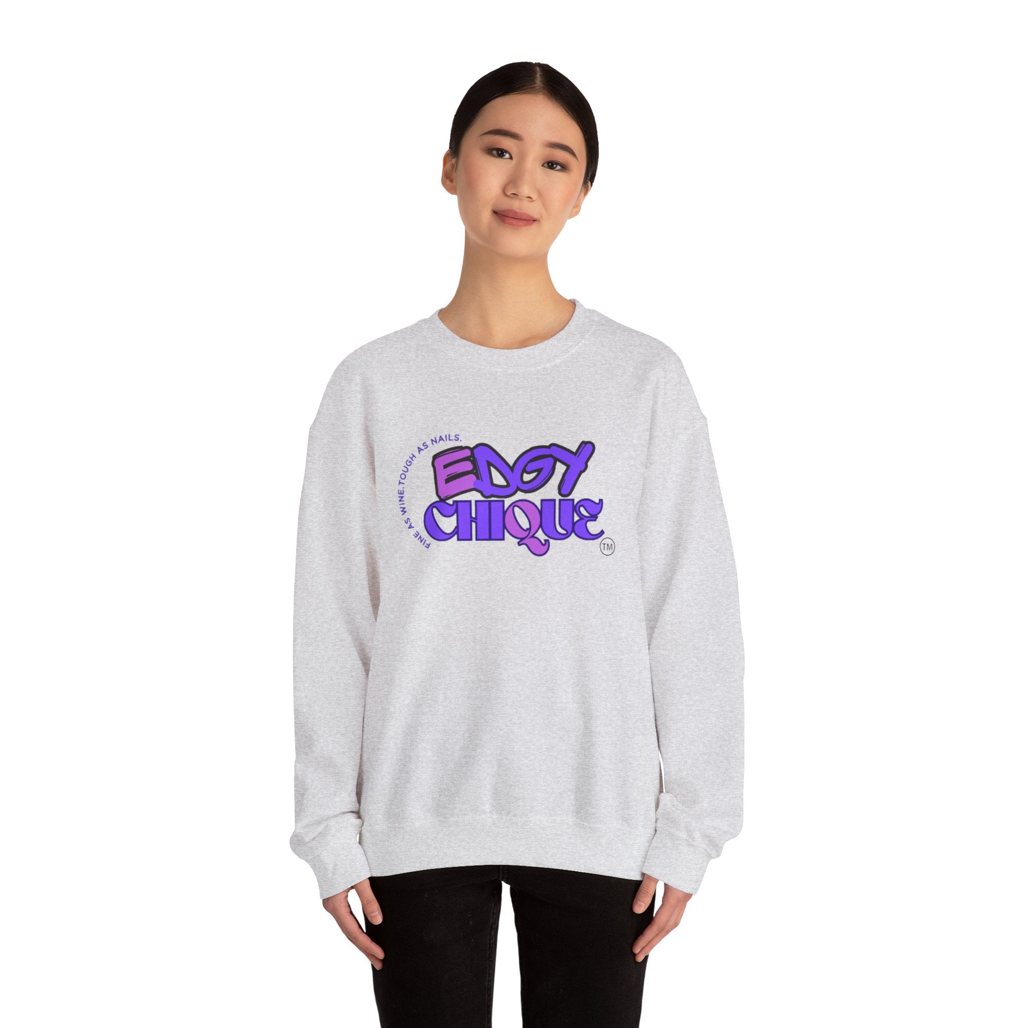 Collection of Edgy Chique Crewneck Sweatshirt - Trendy Design for Confident Women in a gallery layout