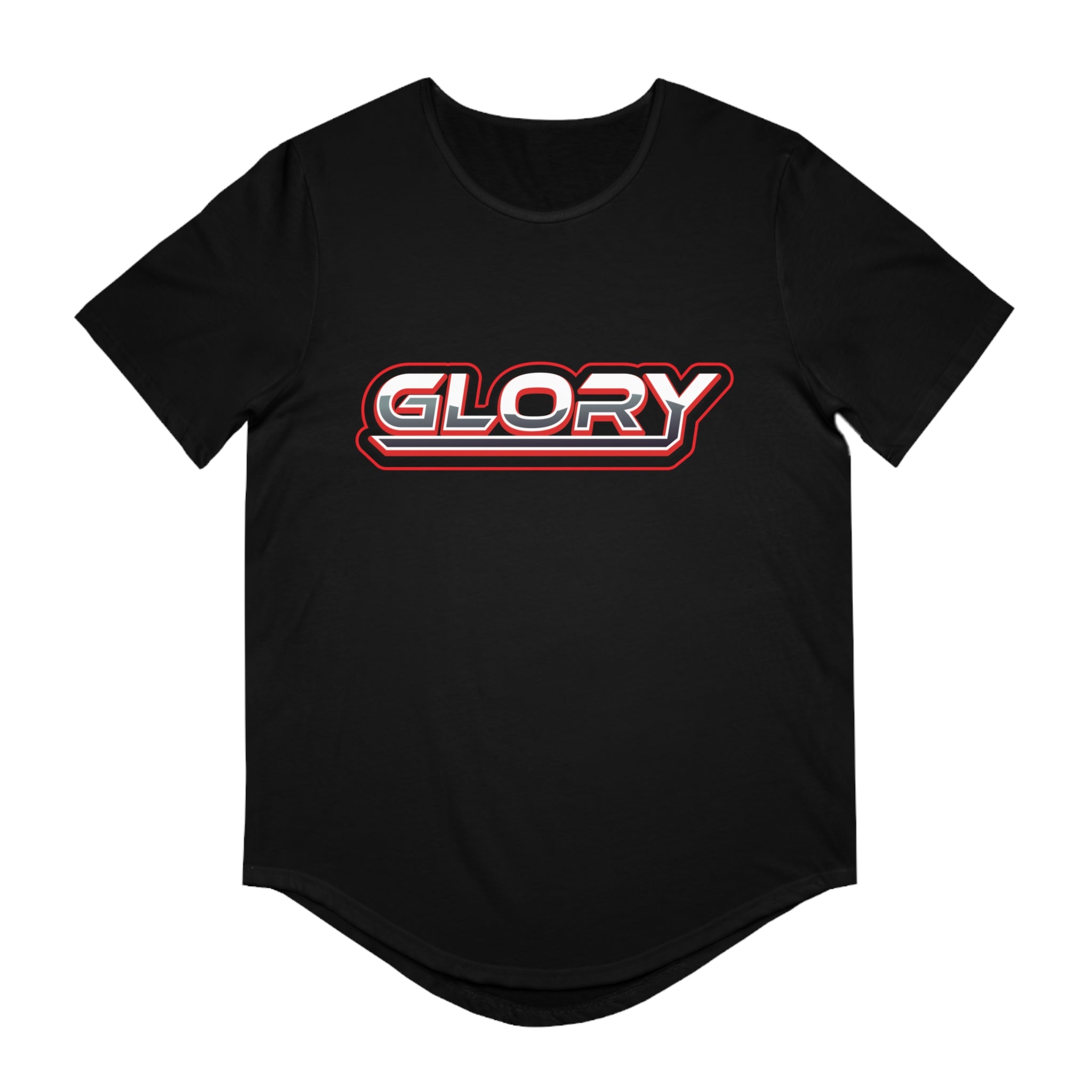 Collection of Men's 'GLORY' Jersey Curved Hem Tee - Trendy Athletic Top for All Occasions in a gallery layout