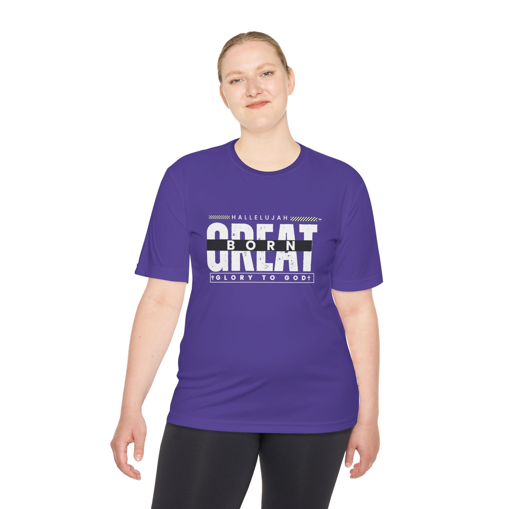 Inspirational Unisex Moisture Wicking Tee - 'Born Great' Design