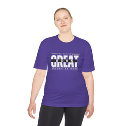 Collection of Inspirational Unisex Moisture Wicking Tee - 'Born Great' Design in a gallery layout