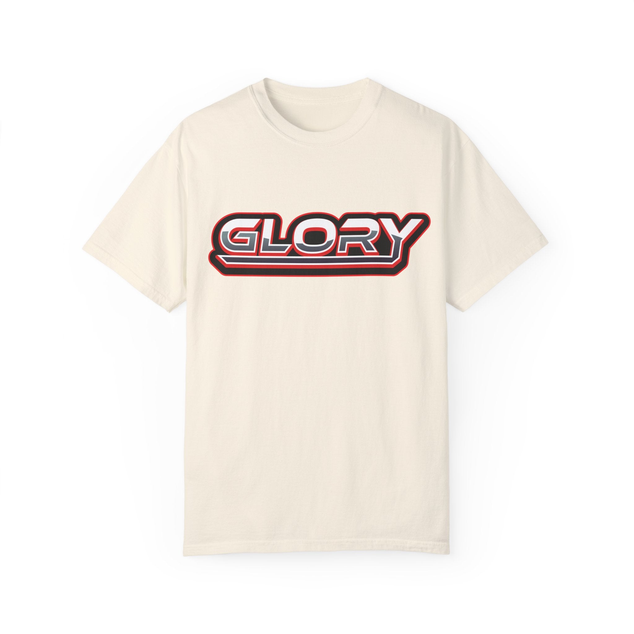 Collection of Unisex Garment-Dyed T-Shirt - 'GLORY' Graphic Tee for Everyday Wear in a gallery layout