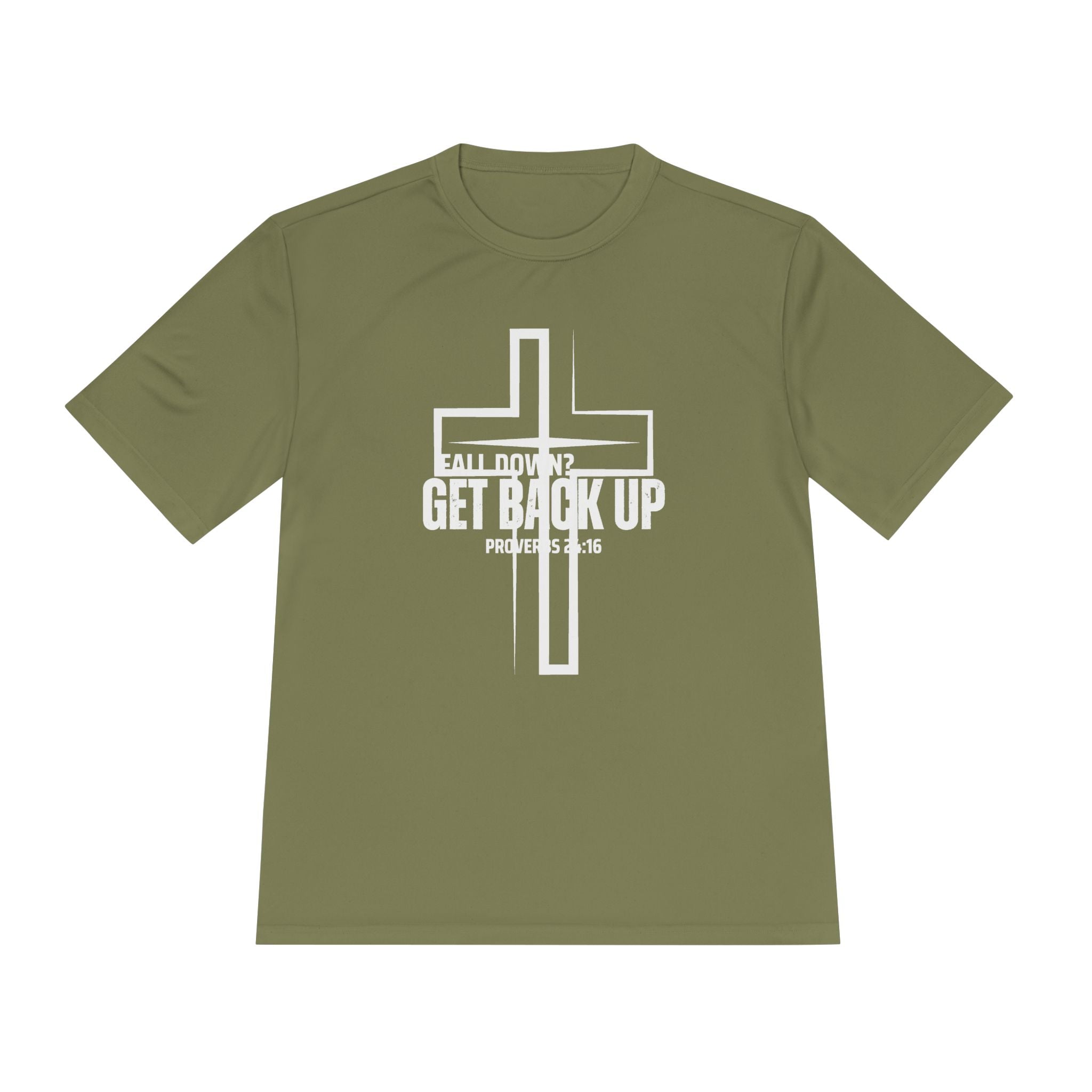 Collection of Unisex Moisture Wicking Tee - 'Get Back Up' Inspirational Christian Shirt in a gallery layout