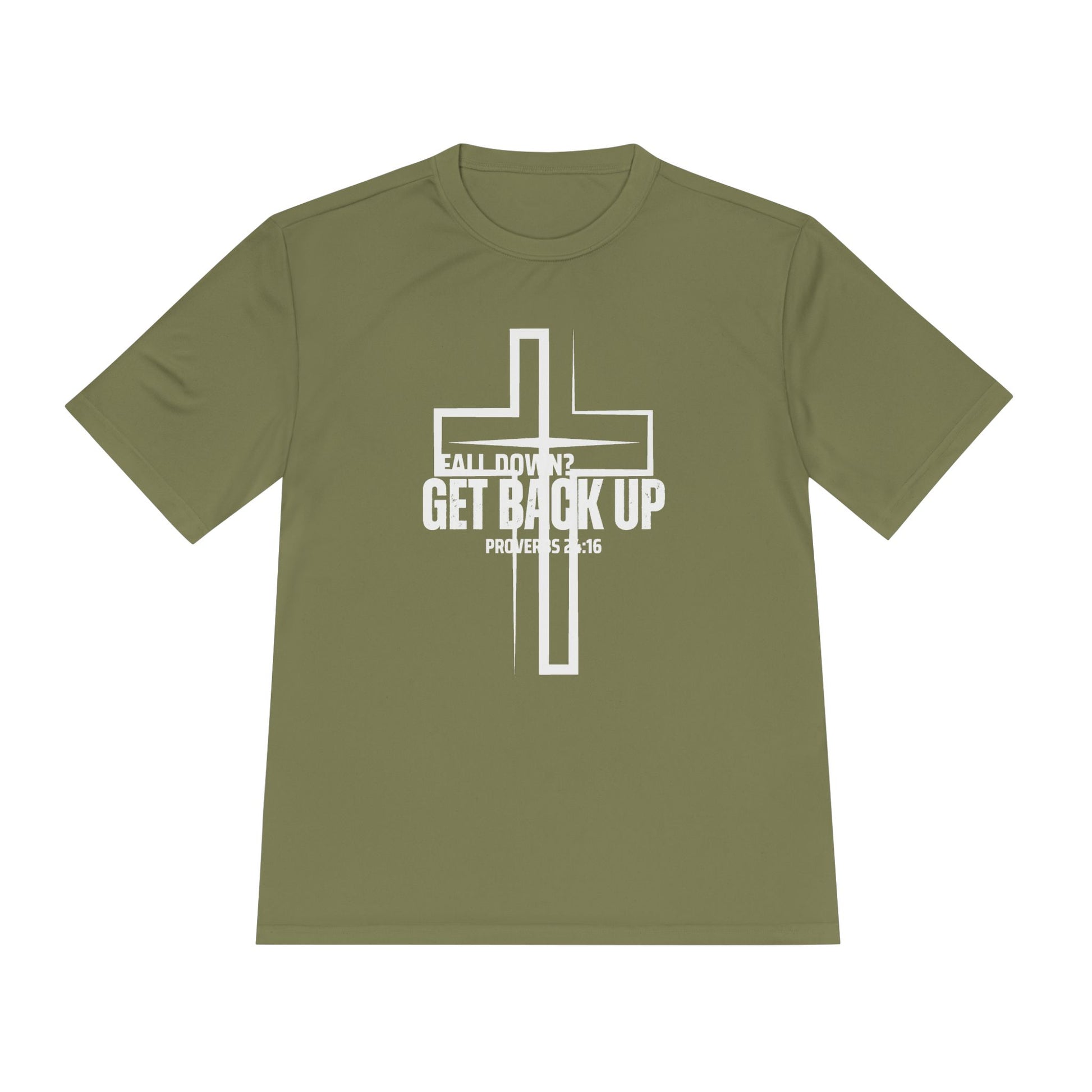 Unisex Moisture Wicking Tee - 'Get Back Up' Inspirational Christian Shirt