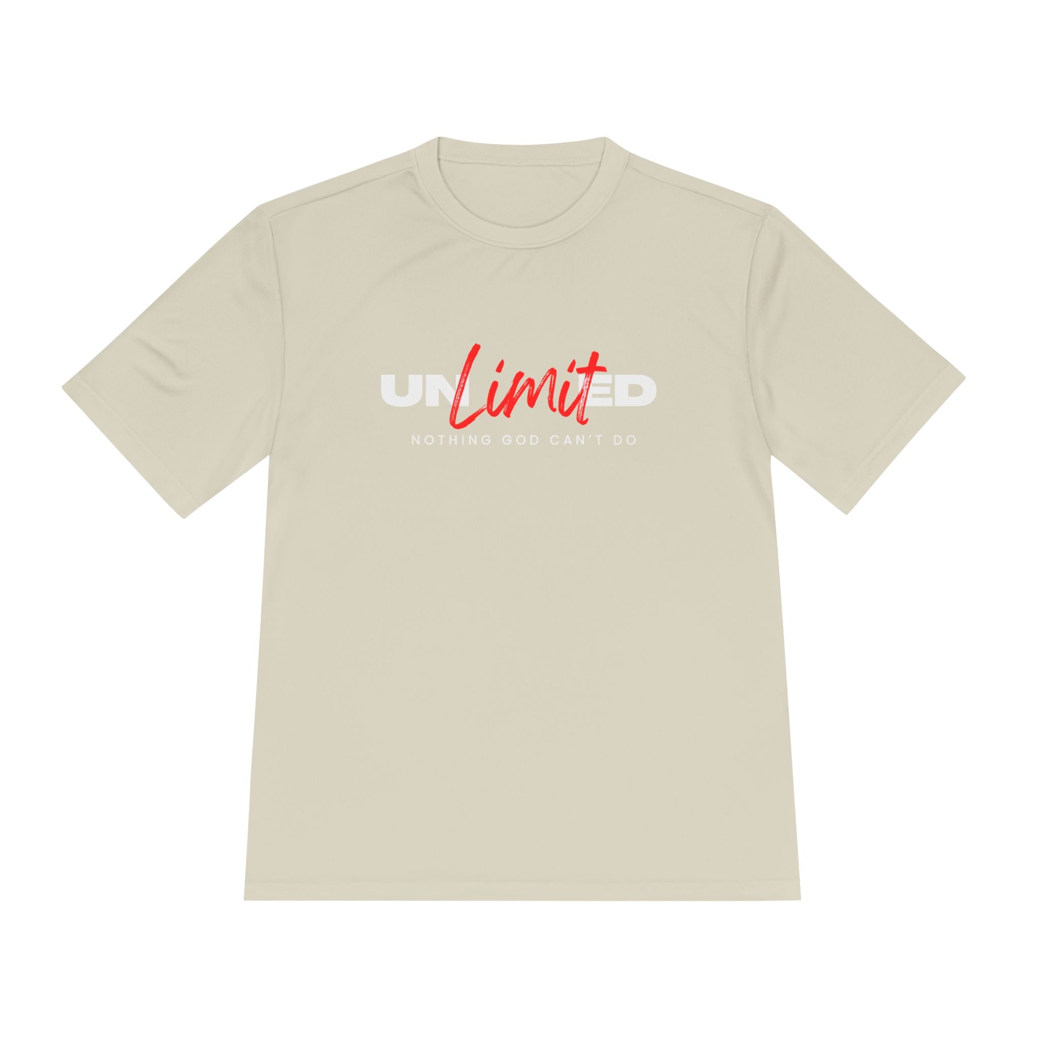Collection of Unisex Moisture Wicking Tee - 'Unlimited' Inspirational Sportswear in a gallery layout
