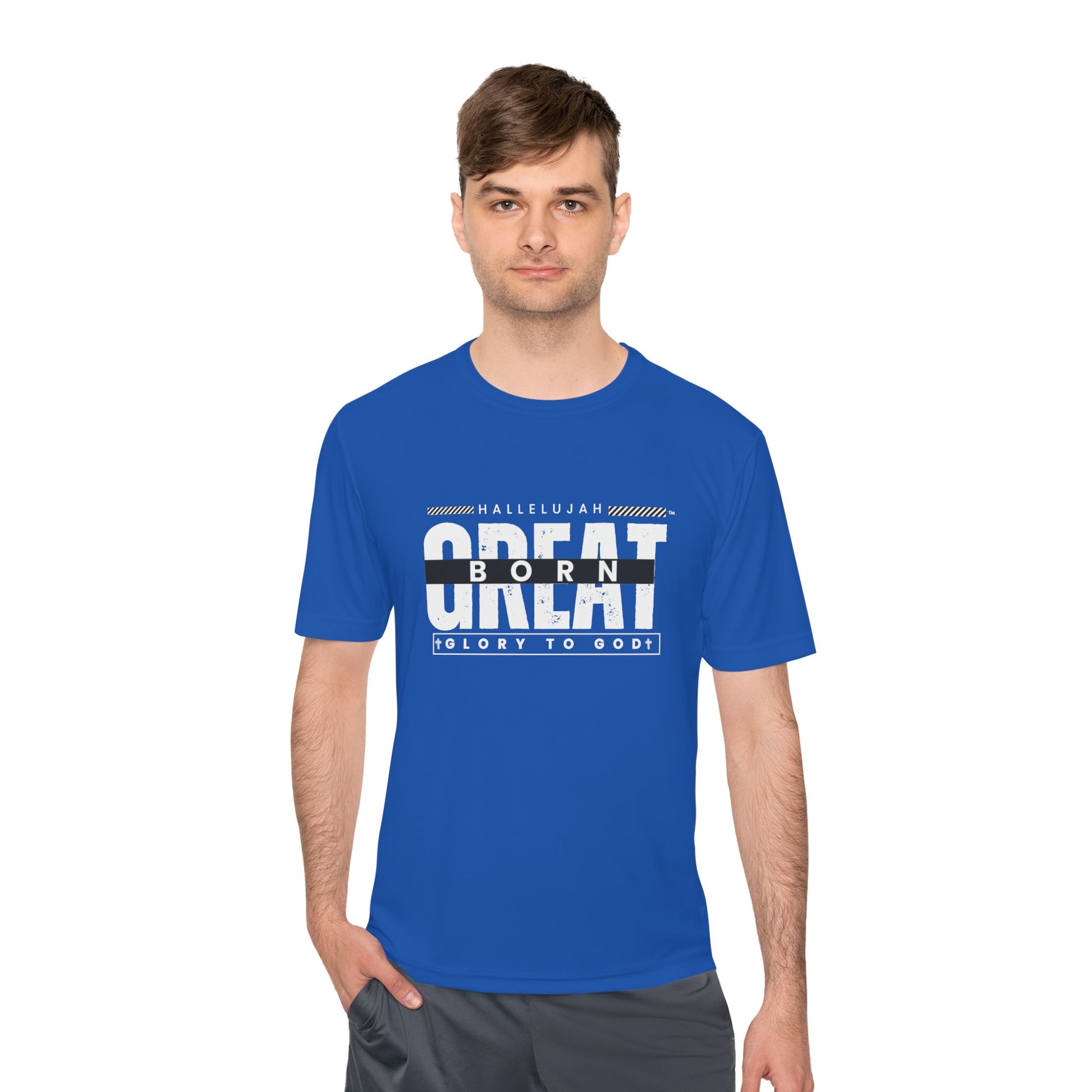 Inspirational Unisex Moisture Wicking Tee - 'Born Great' Design