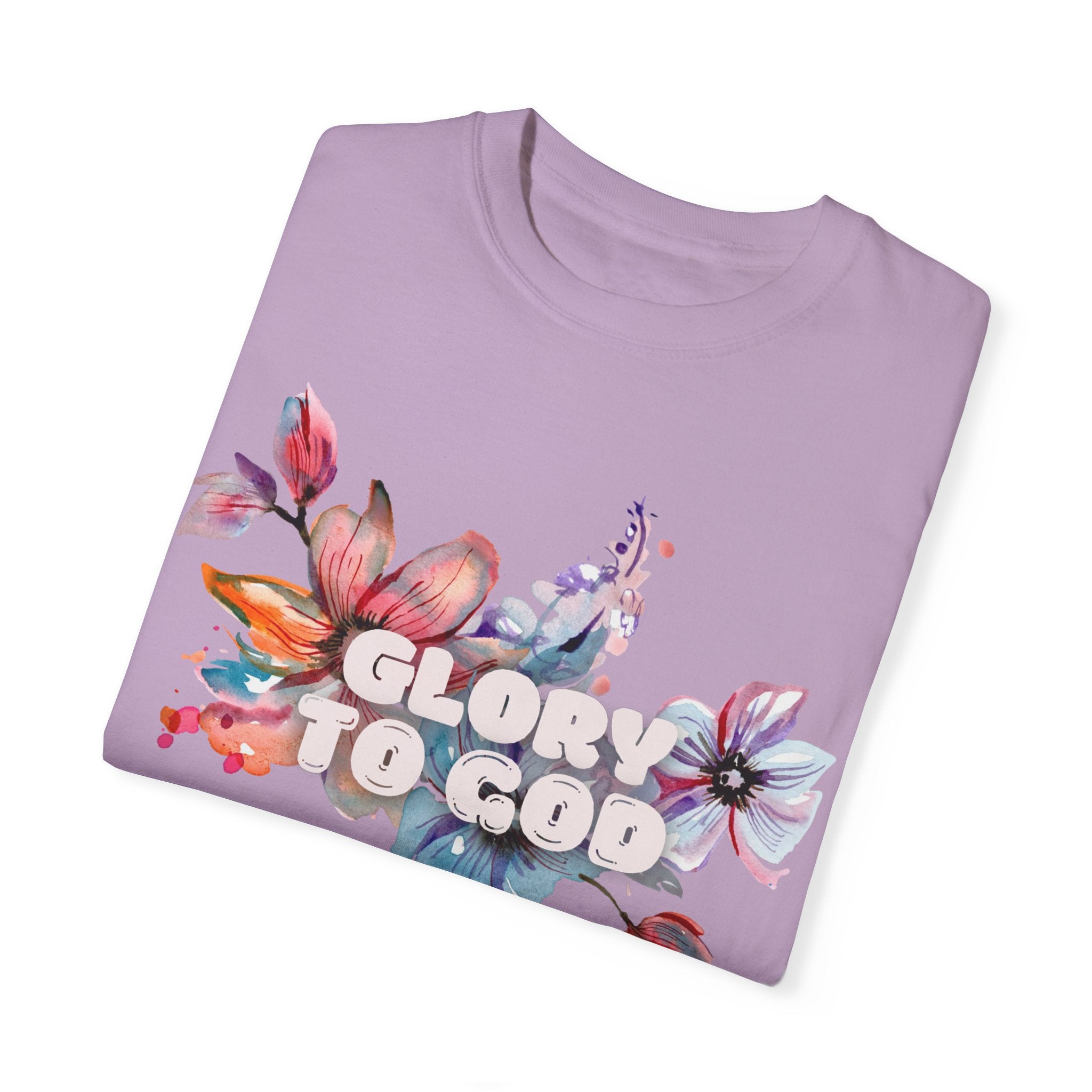 Collection of Glory to God Floral T-Shirt - Unisex Garment-Dyed Tee in a gallery layout