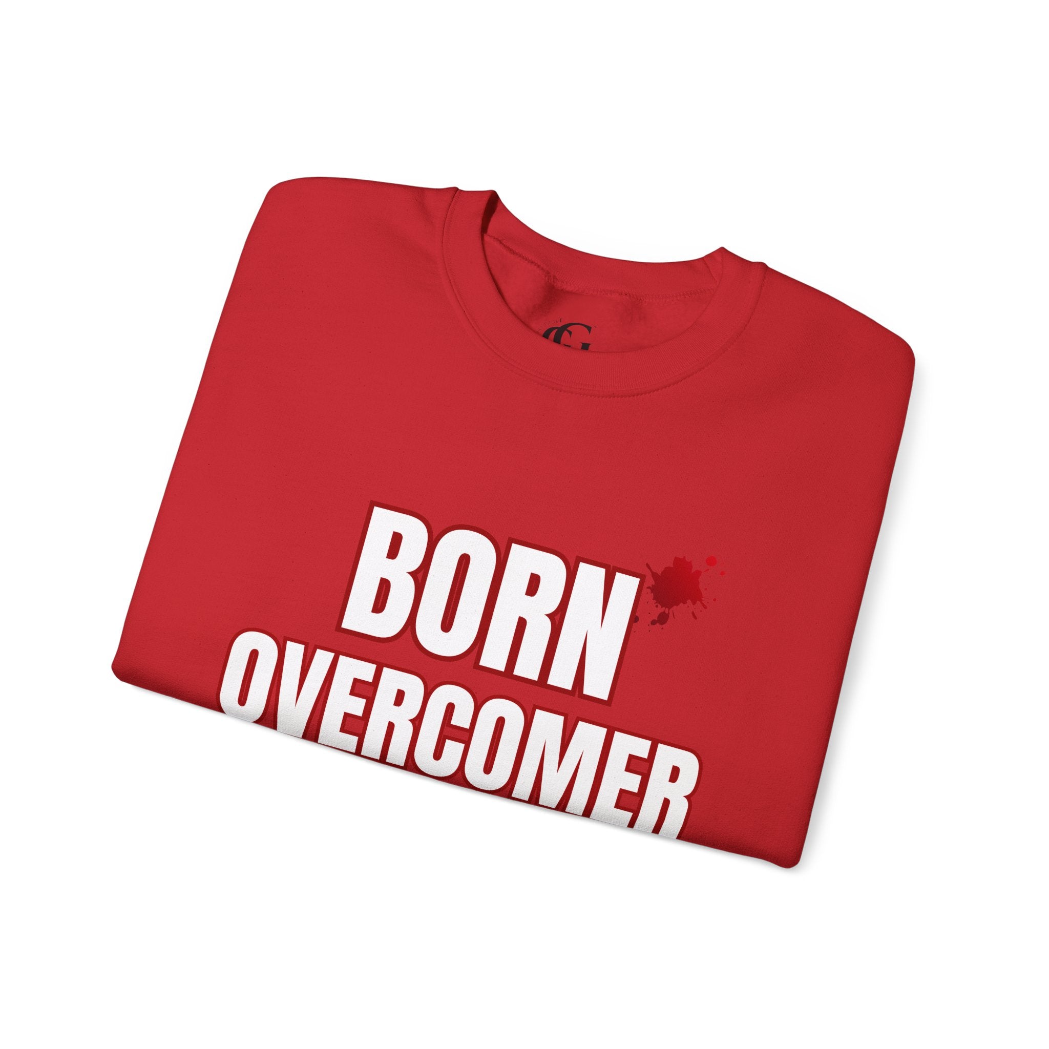 Collection of Born Overcomer Unisex Heavy Crewneck Sweatshirt - Motivational Casual Wear in a gallery layout
