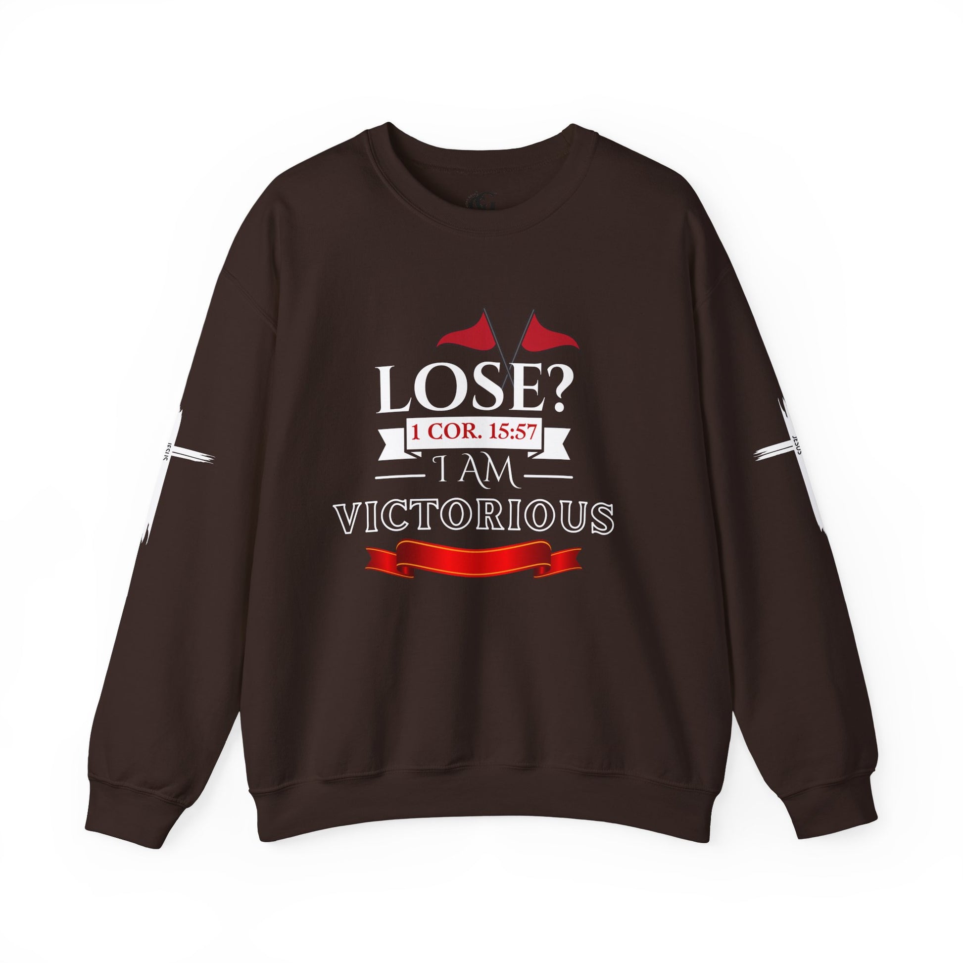 Inspirational Crewneck Sweatshirt - I AM VICTORIOUS 1 COR. 15:57 | Faith & Victory Apparel