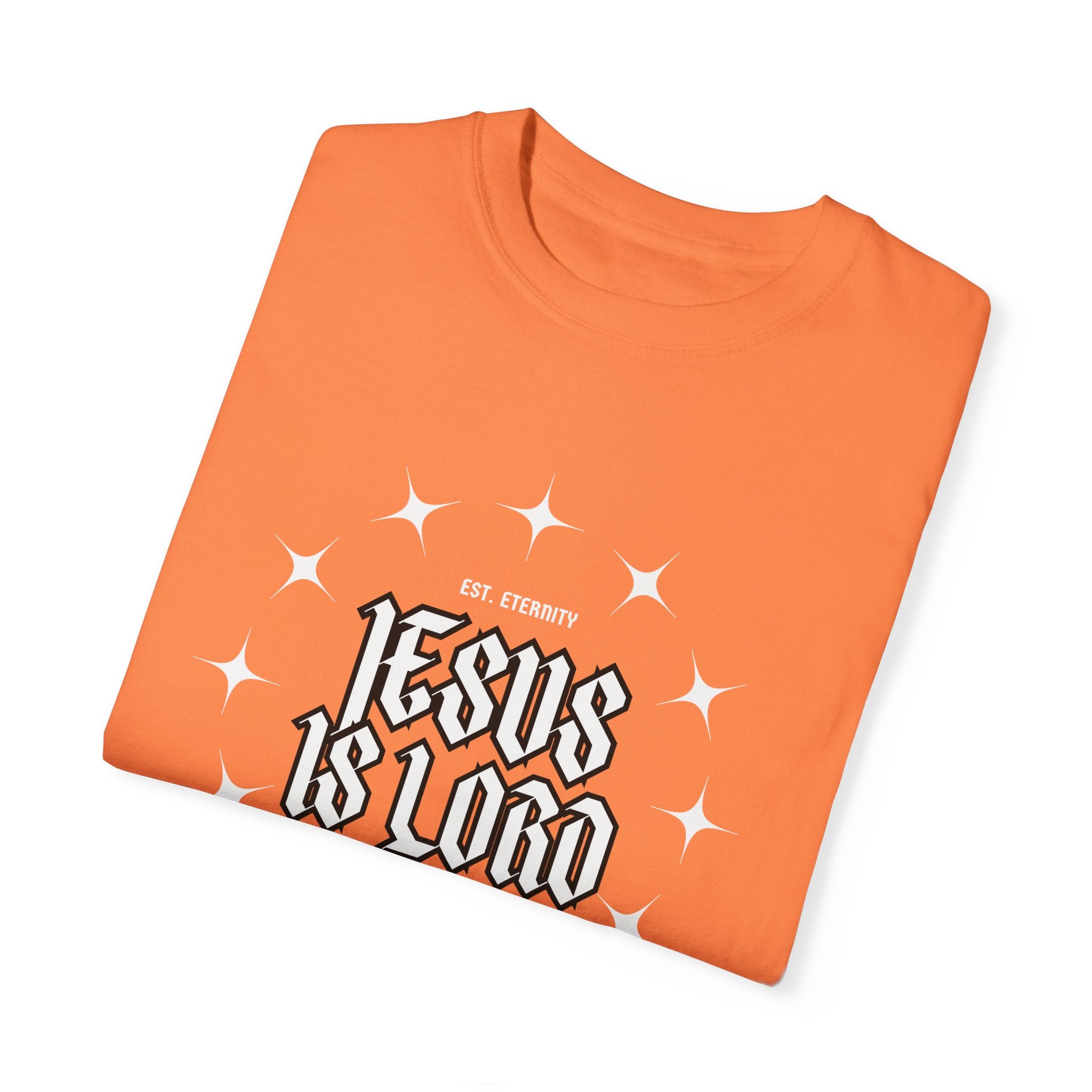 Collection of Jesus Is Lord Unisex Garment-Dyed T-Shirt - Faith-Inspired Apparel in a gallery layout