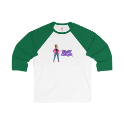 Collection of Edgy Chic 3/4 Sleeve Baseball Tee - Fashionable Chic Design for Casual Outings in a gallery layout