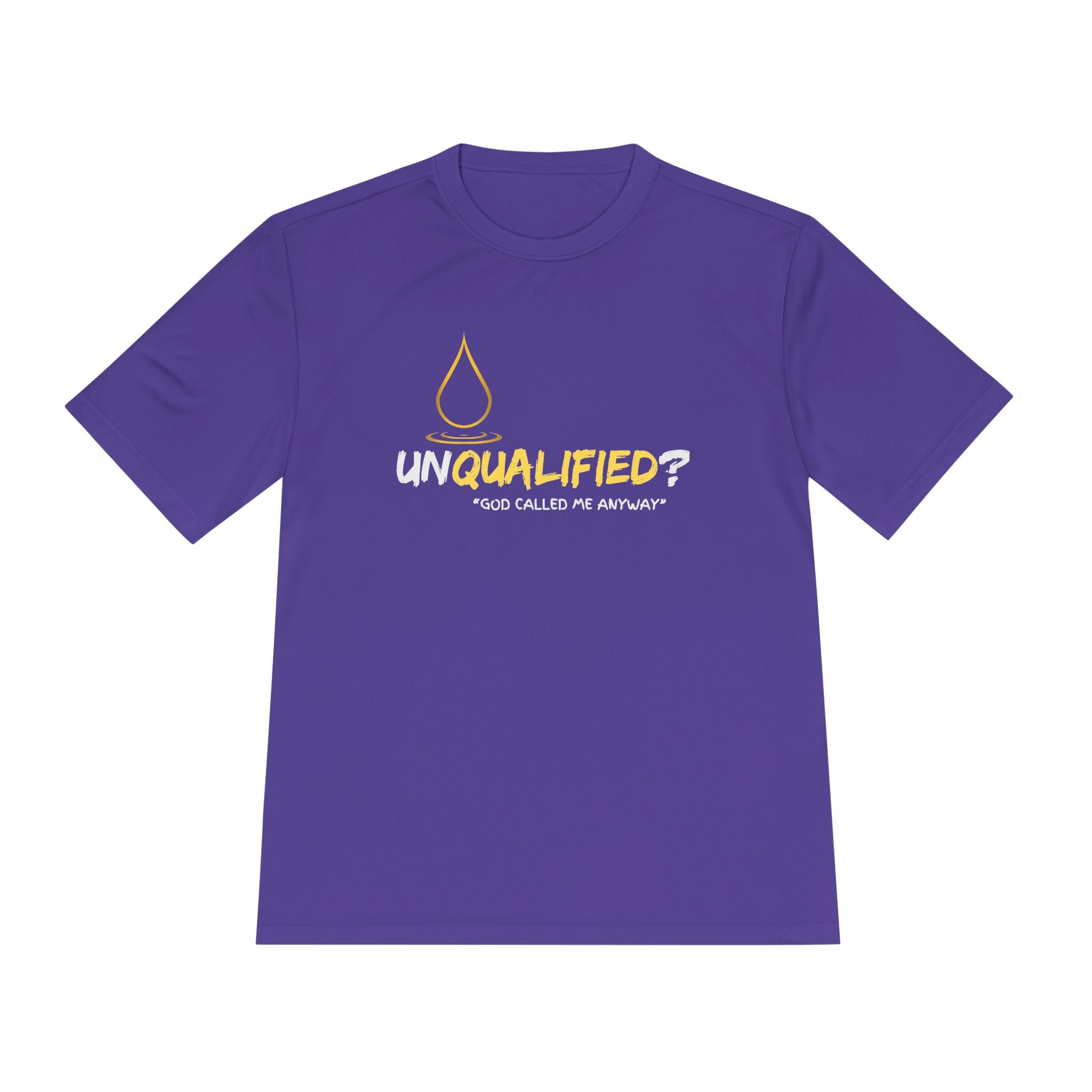 Collection of Unisex Moisture Wicking Tee - 'UNQUALIFIED?' Performance Shirt for Athletes in a gallery layout