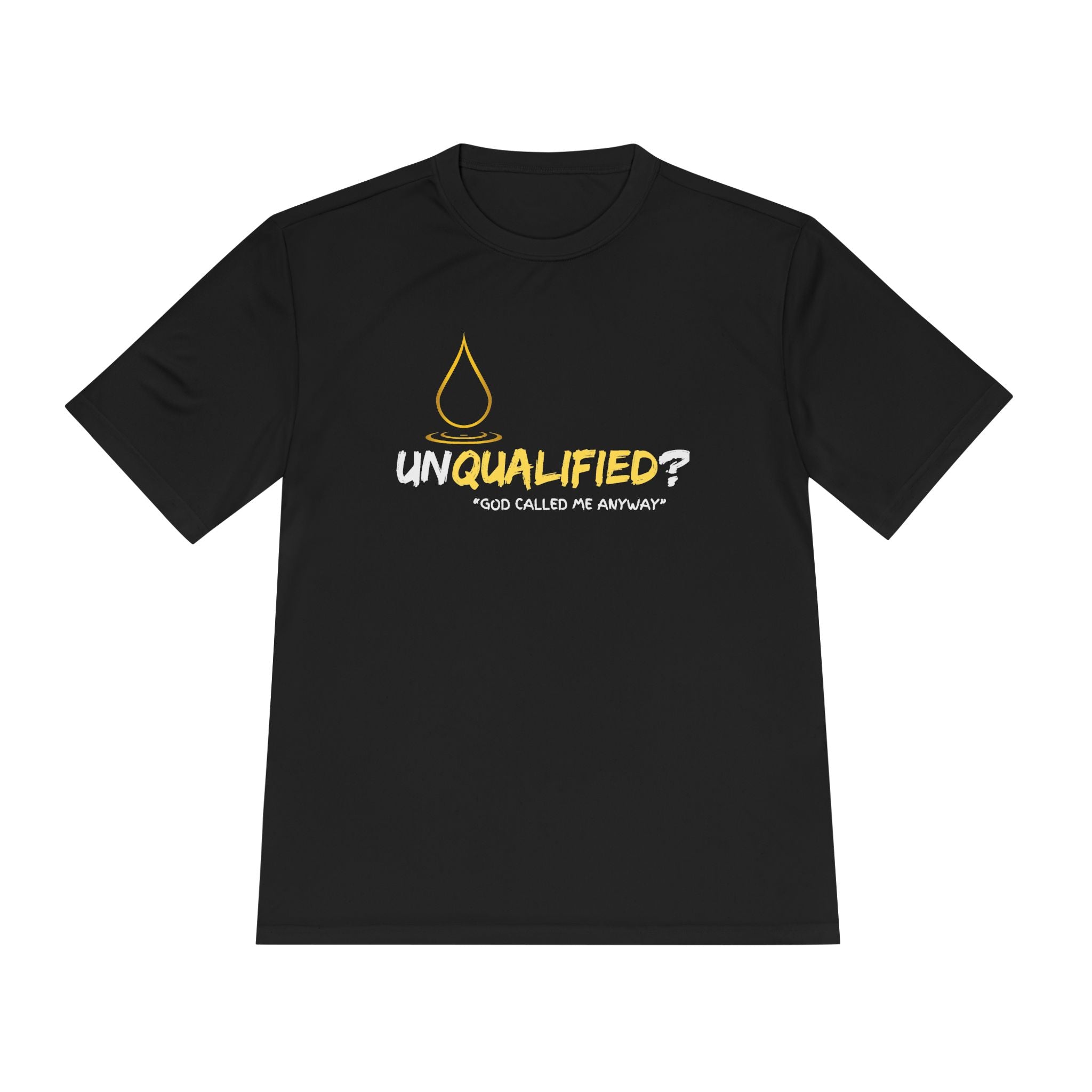 Collection of Unisex Moisture Wicking Tee - 'UNQUALIFIED?' Performance Shirt for Athletes in a gallery layout