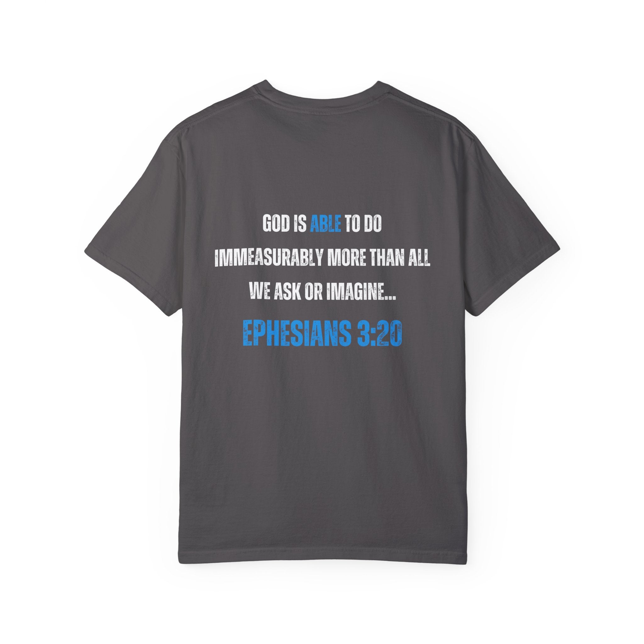 Collection of Inspirational Unisex T-Shirt - 'God Is Able' with Ephesians 3:20 Message in a gallery layout