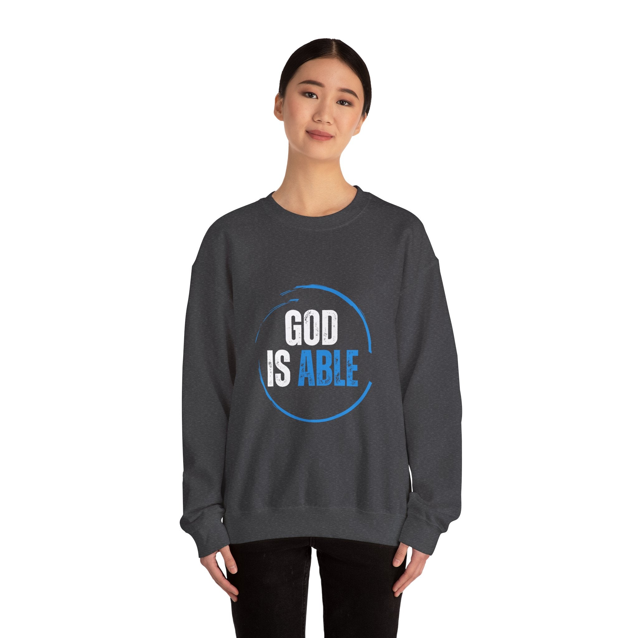 Collection of God is Able Crewneck Sweatshirt | Ephesians 3:20 in a gallery layout