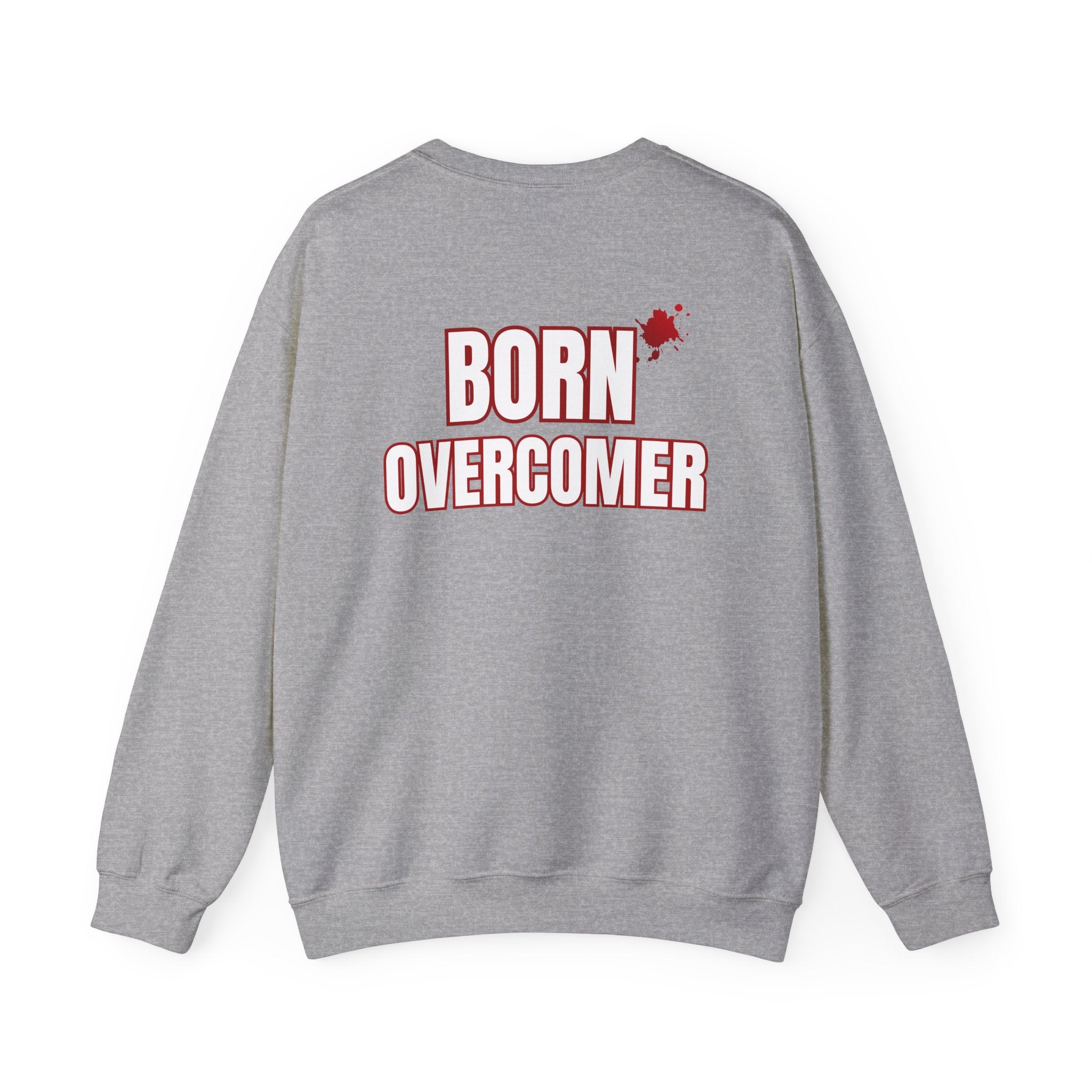 Collection of Born Overcomer Unisex Heavy Crewneck Sweatshirt - Motivational Casual Wear in a gallery layout